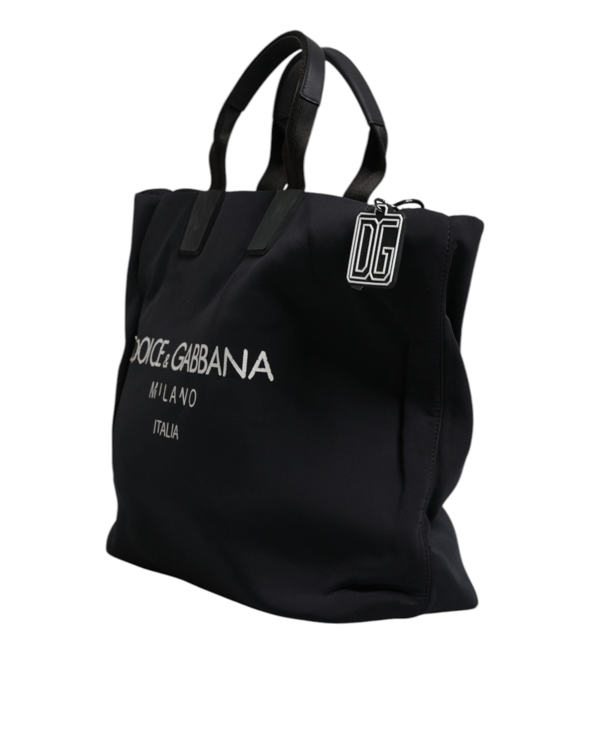 Dolce & Gabbana Black Canvas DG Logo Shopping Tote Bag Dolce & Gabbana
