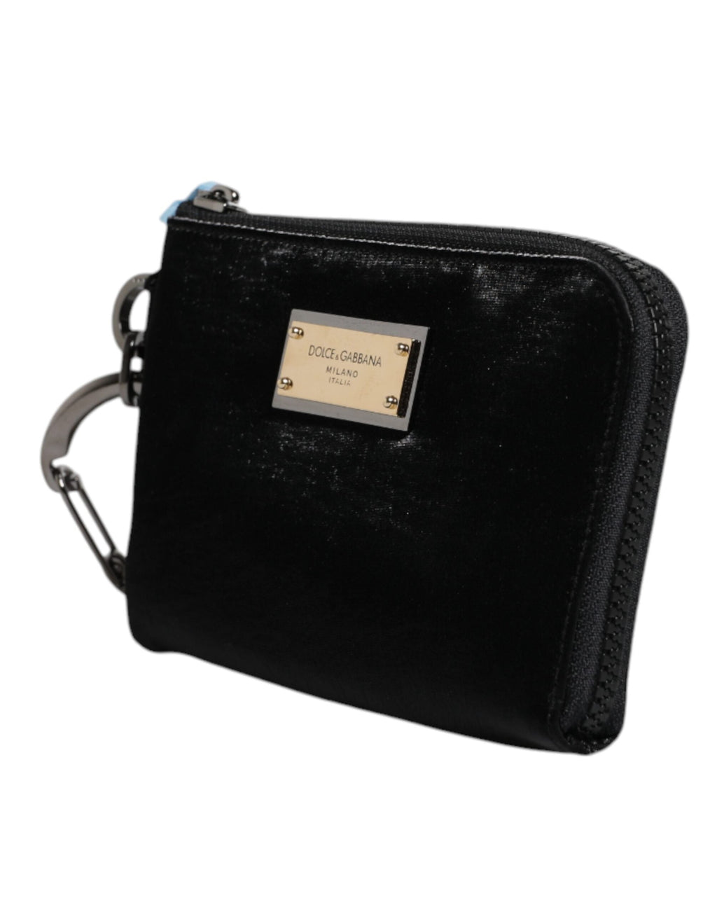 Dolce & Gabbana Black Nylon Logo Plaque Keyring Pouch Clutch Bag III Dolce & Gabbana