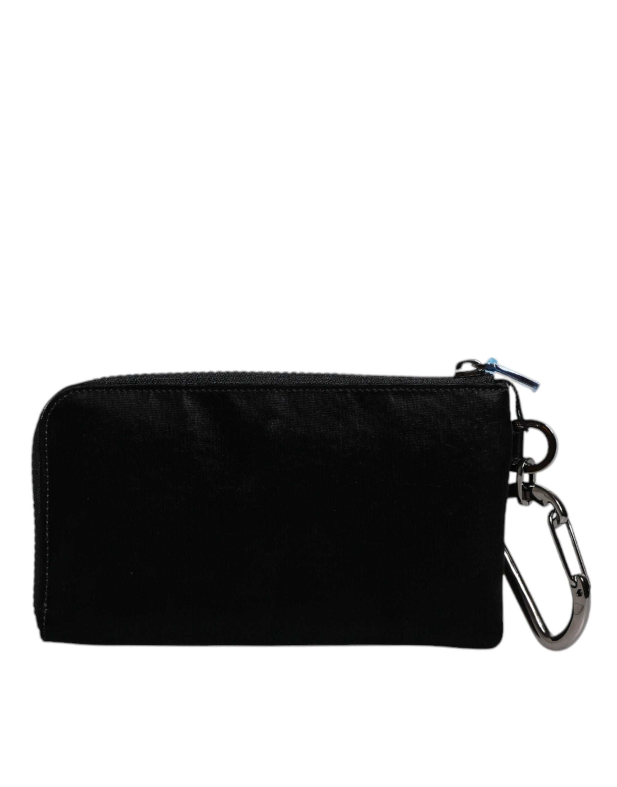 Dolce & Gabbana Black Nylon Logo Plaque Keyring Pouch Clutch Bag III Dolce & Gabbana