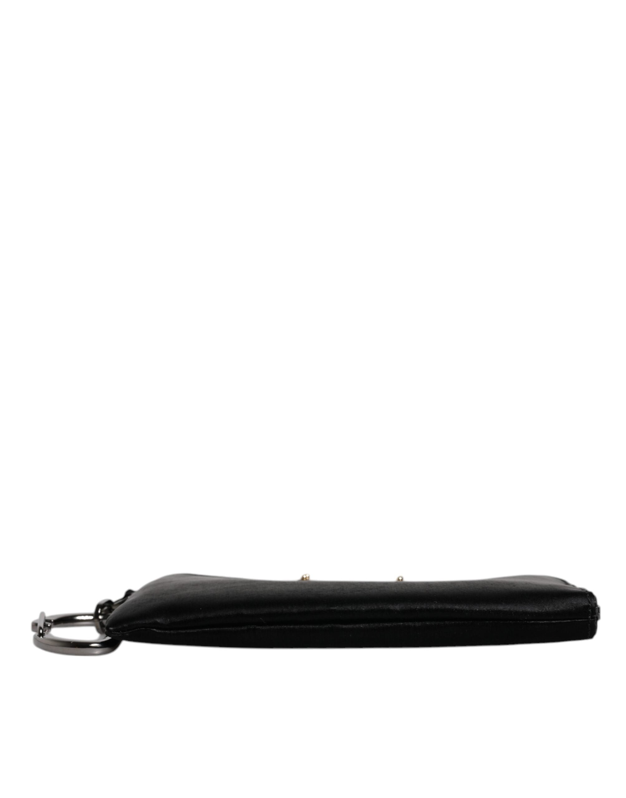 Dolce & Gabbana Black Nylon Logo Plaque Keyring Pouch Clutch Bag III Dolce & Gabbana