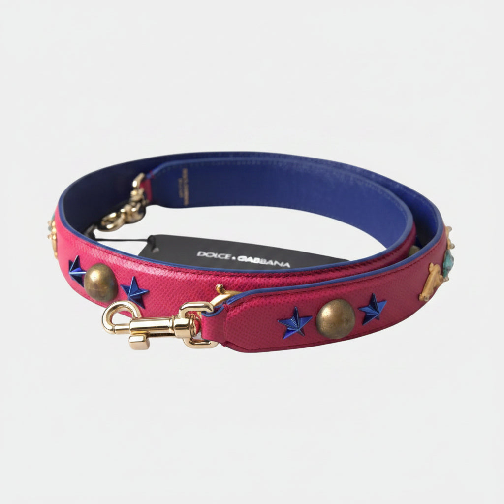 Dolce & Gabbana Pink Exotic Leather Studded Shoulder Strap Dolce & Gabbana