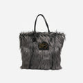 Dolce & Gabbana Black Oversize Faux Fur Shopping Tote Bag Dolce & Gabbana