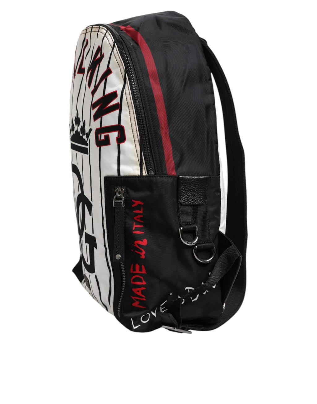 Dolce & Gabbana Black & White Vulcano Royal King Print Men Backpack Dolce & Gabbana