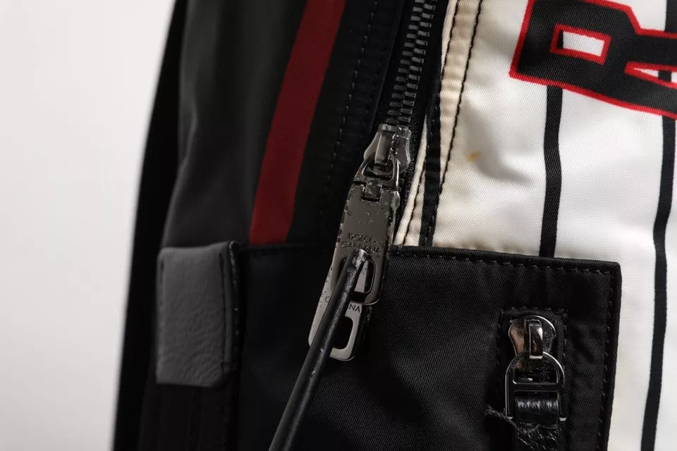 Dolce & Gabbana Black & White Vulcano Royal King Print Men Backpack Dolce & Gabbana