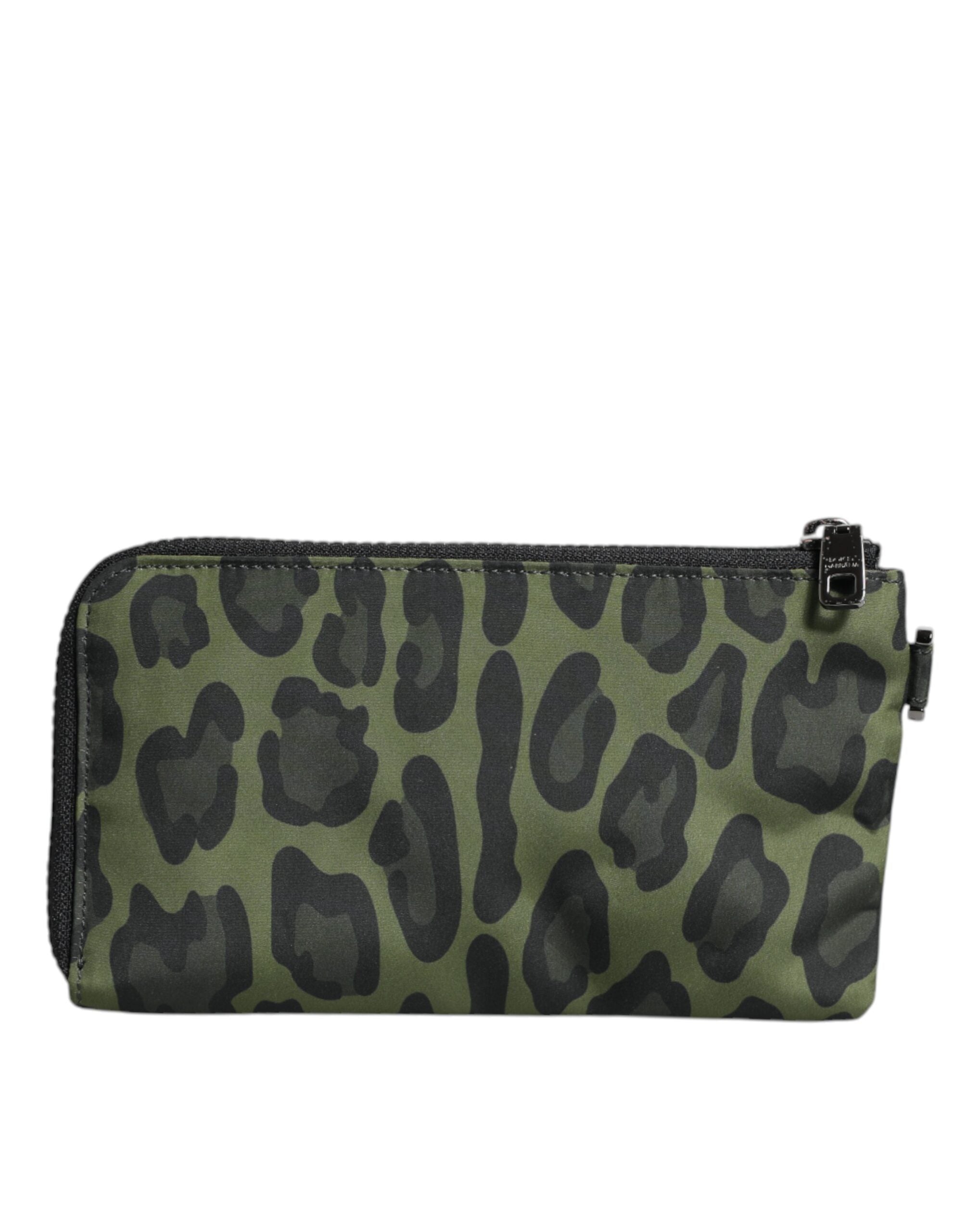 Dolce & Gabbana Green Leopard Leather Logo Plaque Multifunctional Kit Bag Dolce & Gabbana