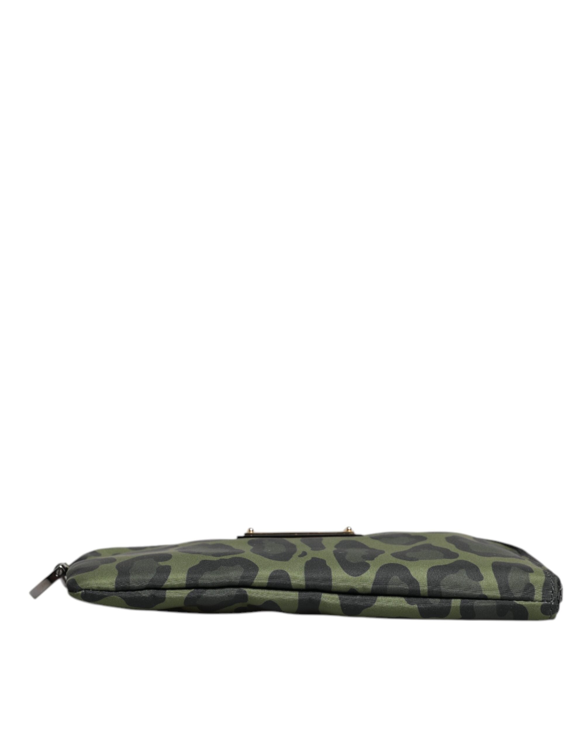 Dolce & Gabbana Green Leopard Leather Logo Plaque Multifunctional Kit Bag Dolce & Gabbana