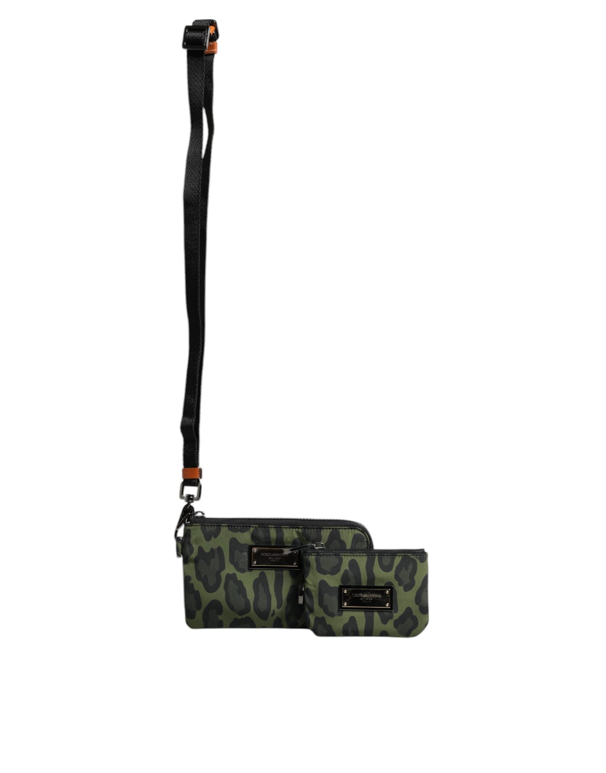 Dolce & Gabbana Green Leopard Leather Logo Plaque Multifunctional Kit Bag Dolce & Gabbana