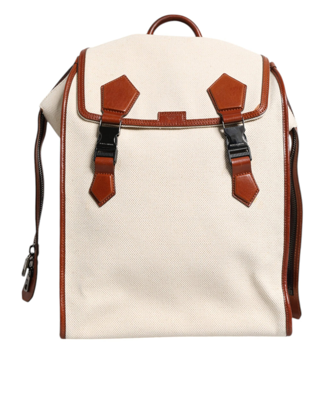 Dolce & Gabbana Beige & Brown Canvas Leather EDGE Travel Backpack Dolce & Gabbana