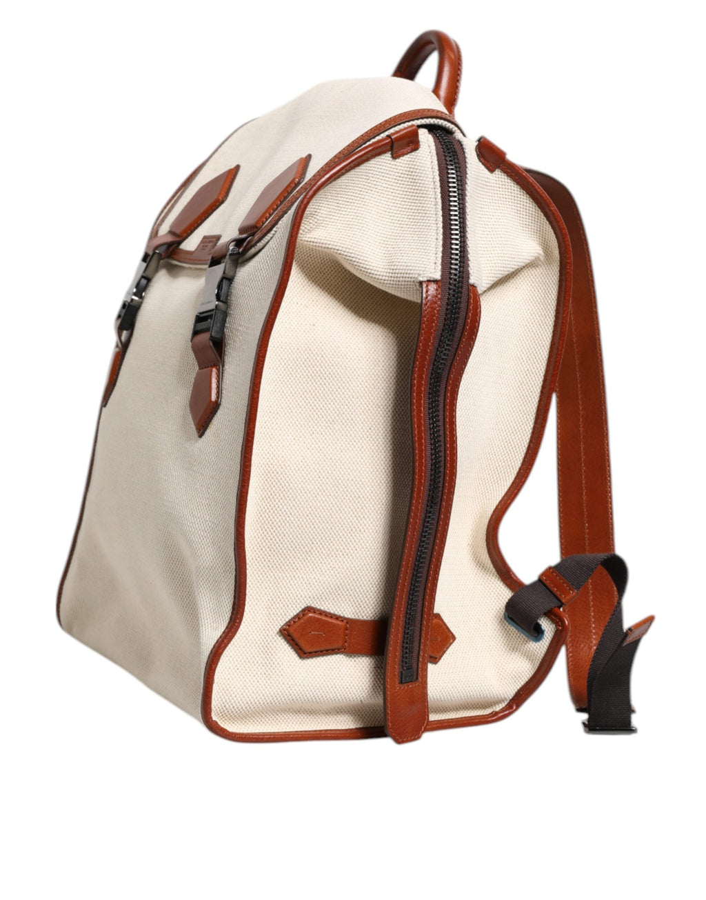 Dolce & Gabbana Beige & Brown Canvas Leather EDGE Travel Backpack Dolce & Gabbana
