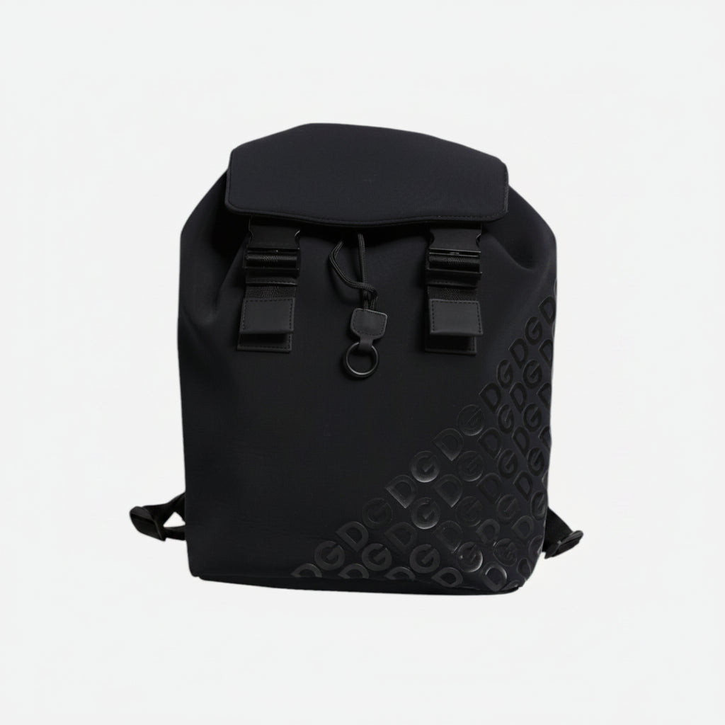 Dolce & Gabbana Black Neoprene Nylon DG Logo School Backpack Bag Dolce & Gabbana