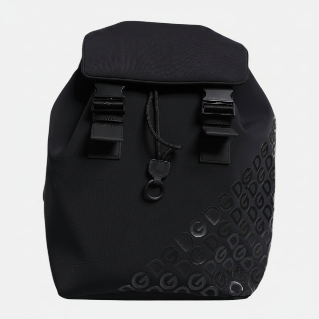 Dolce & Gabbana Black Neoprene Nylon DG Logo School Backpack Bag Dolce & Gabbana