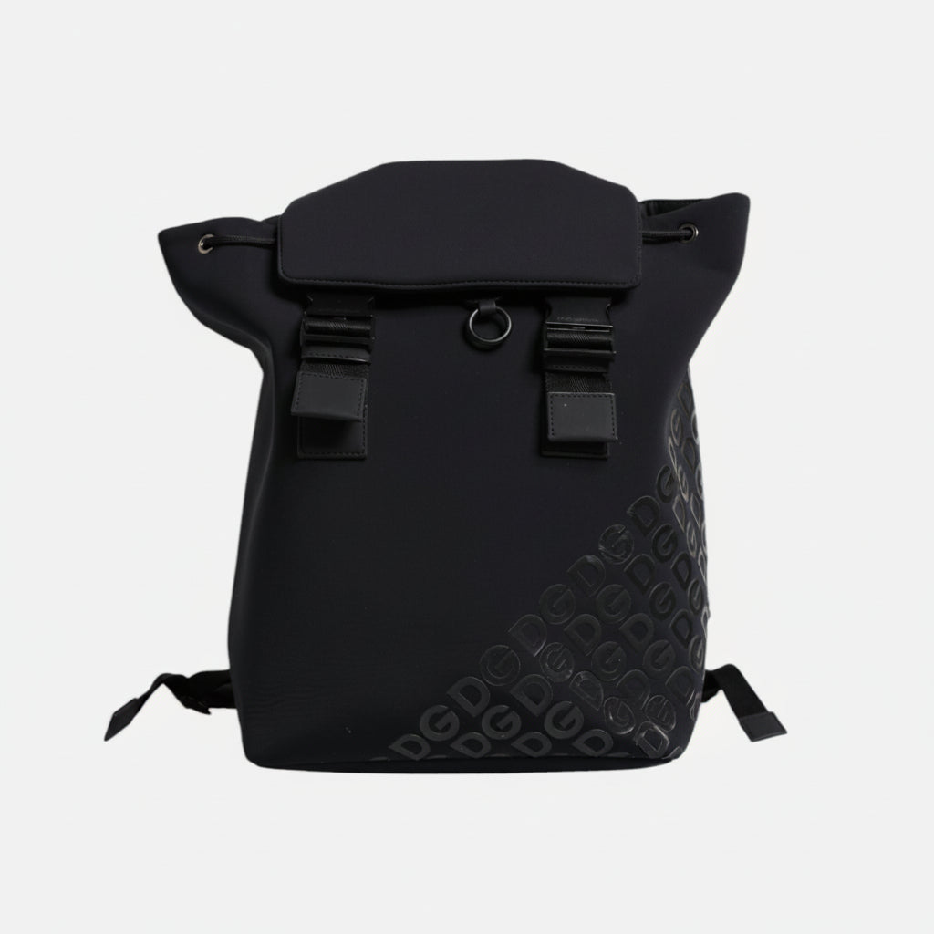 Dolce & Gabbana Black Neoprene Nylon DG Logo School Backpack Bag Dolce & Gabbana