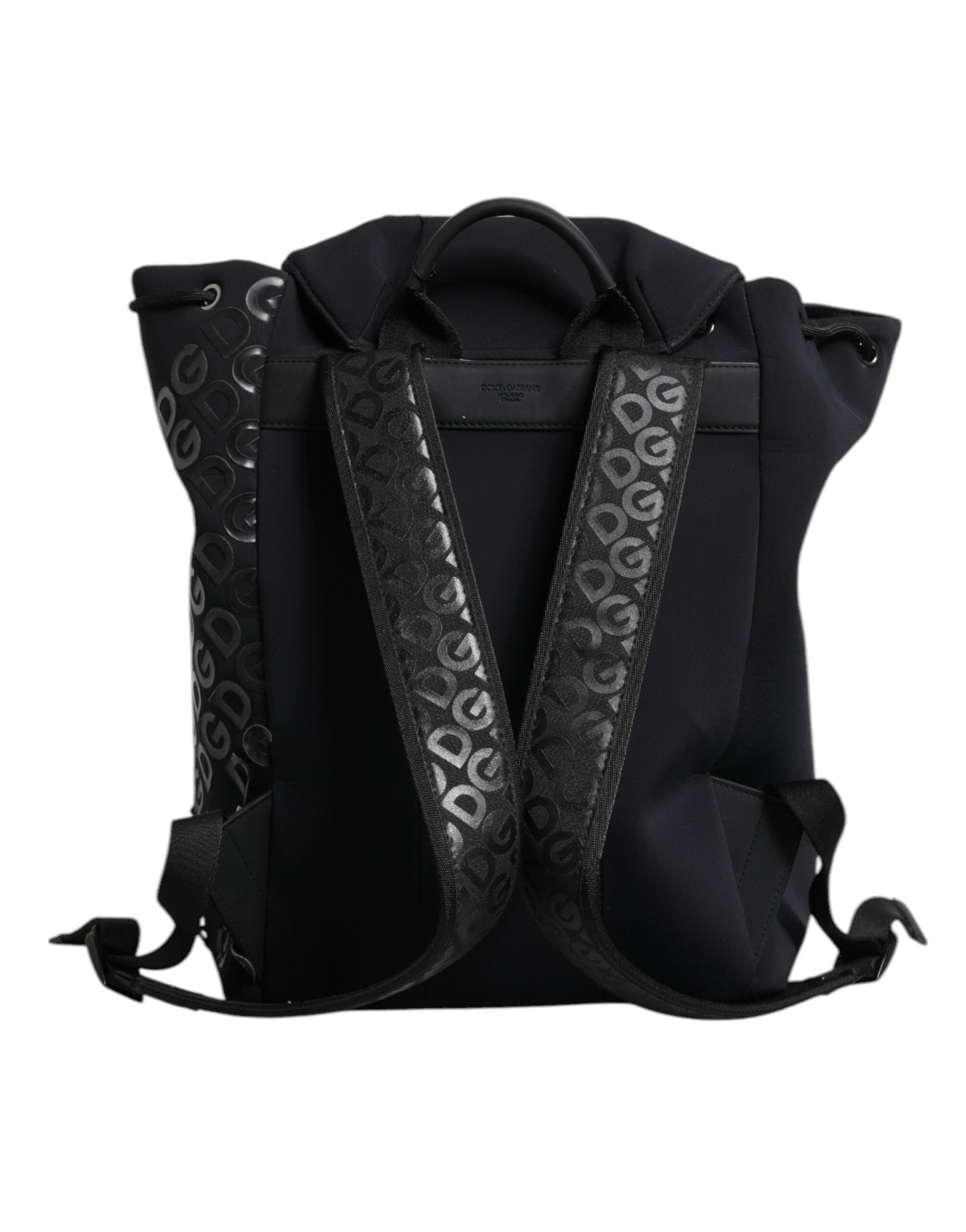 Dolce & Gabbana Black Neoprene Nylon DG Logo School Backpack IV Dolce & Gabbana