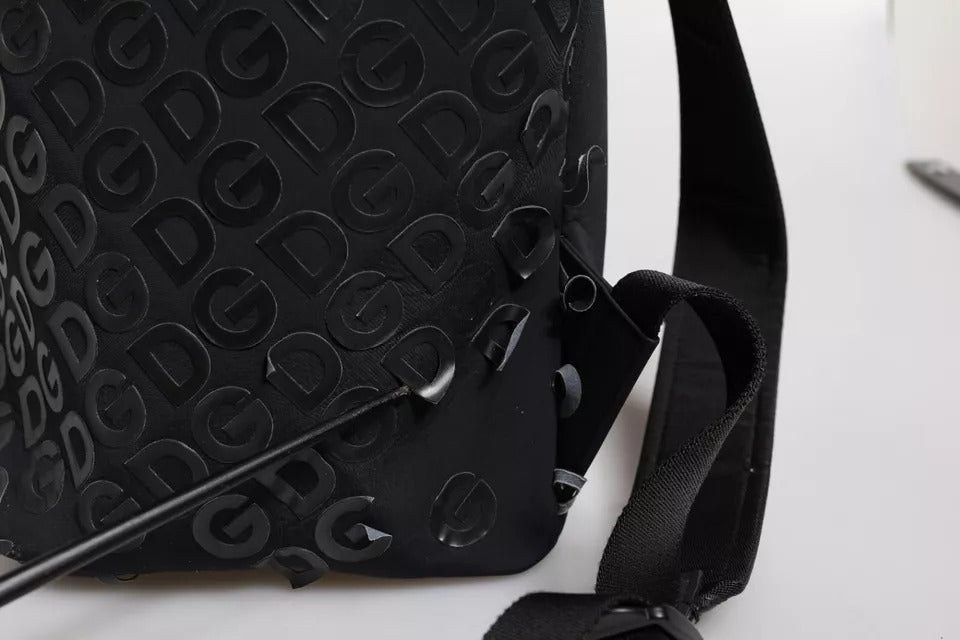 Dolce & Gabbana Black Neoprene Nylon DG Logo School Backpack IV Dolce & Gabbana