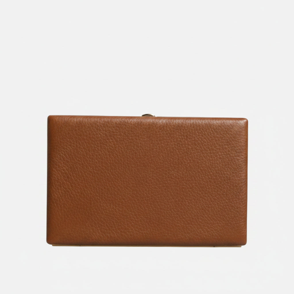 Dolce & Gabbana Brown Leather Clutch Evening Crossbody Bag Dolce & Gabbana
