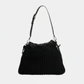 Dolce & Gabbana Black Cashmere Knitted Leather Shoulder Bag Dolce & Gabbana