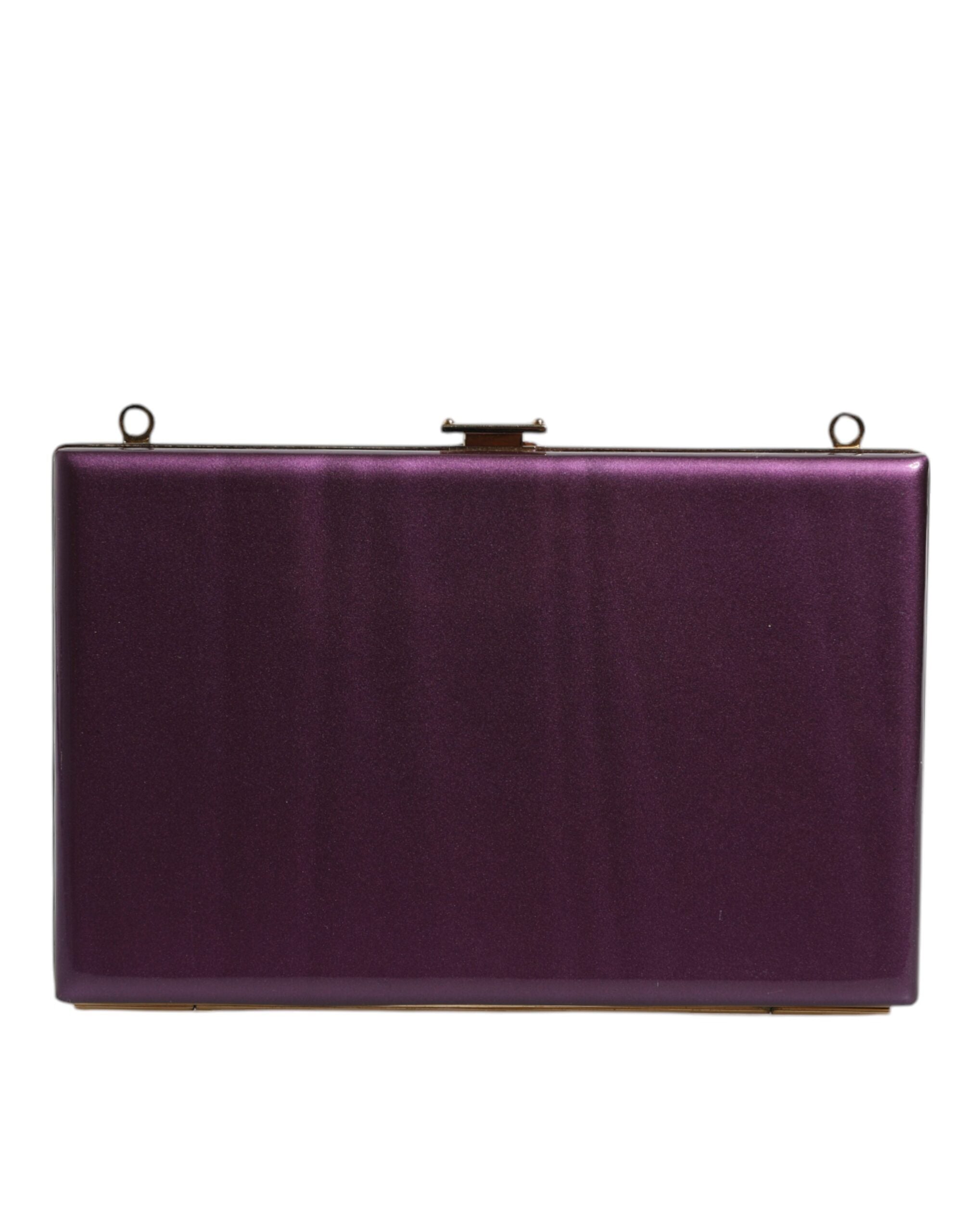 Dolce & Gabbana Purple Leather Clutch Evening Crossbody Bag Dolce & Gabbana