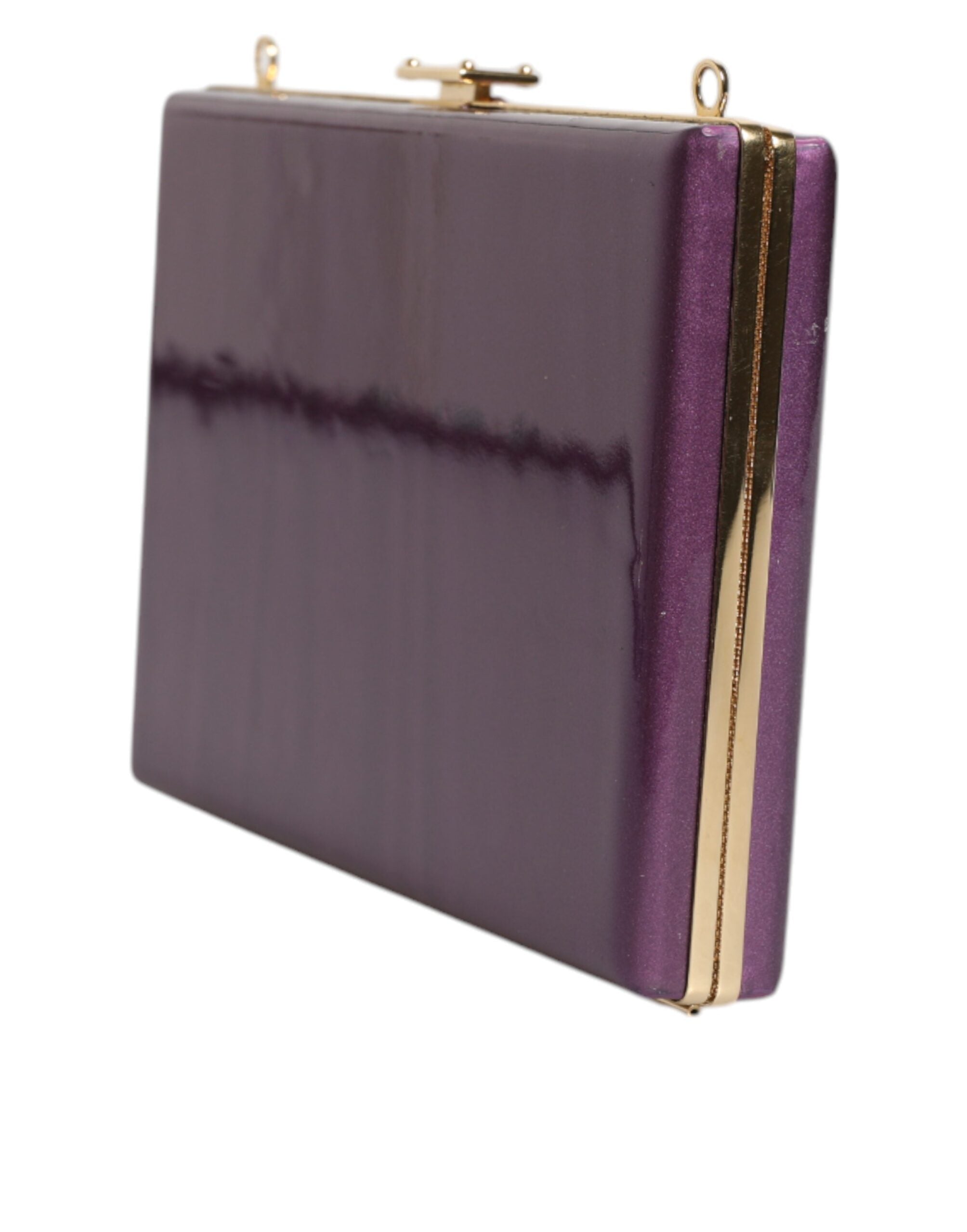 Dolce & Gabbana Purple Leather Clutch Evening Crossbody Bag Dolce & Gabbana