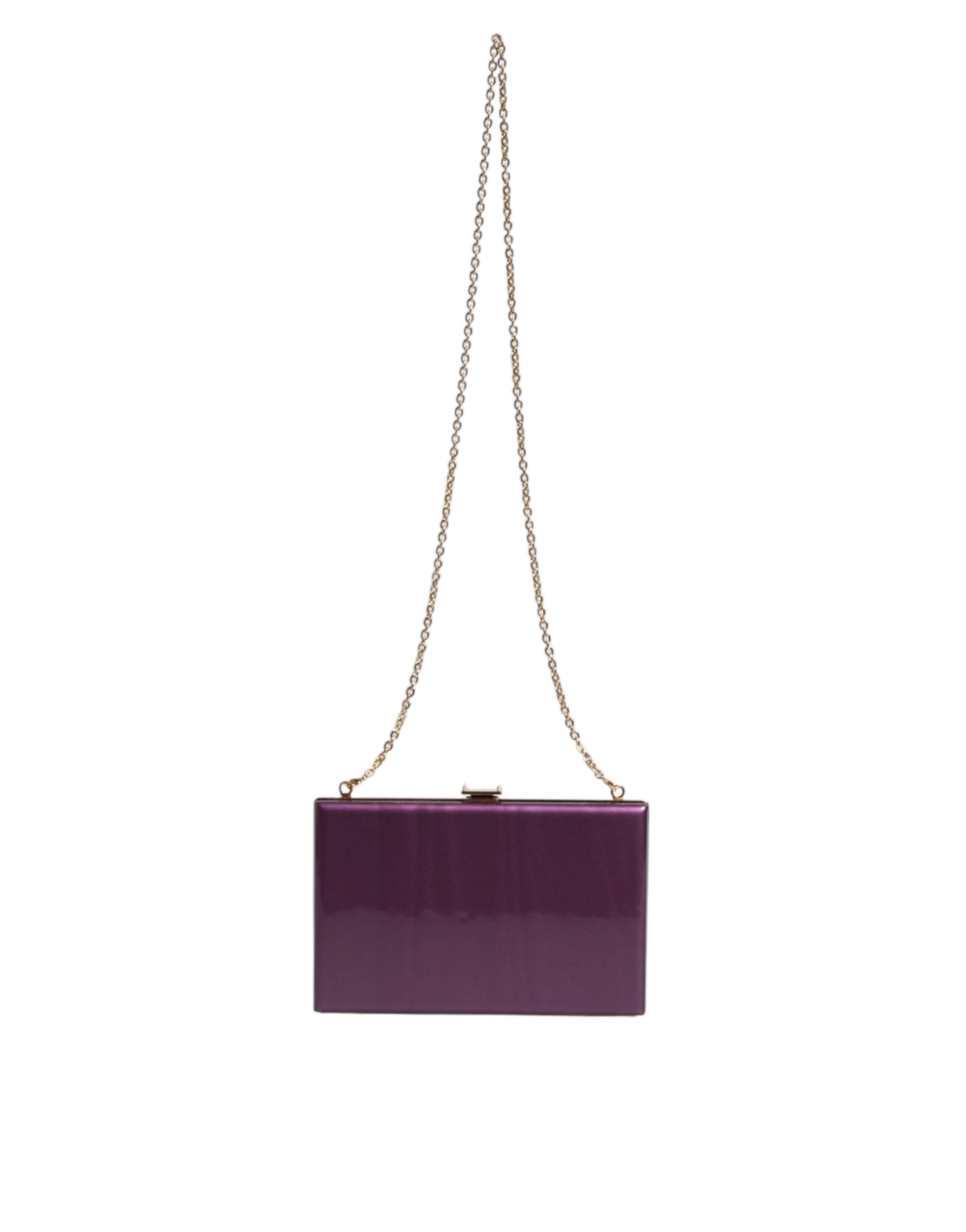 Dolce & Gabbana Purple Leather Clutch Evening Crossbody Bag Dolce & Gabbana