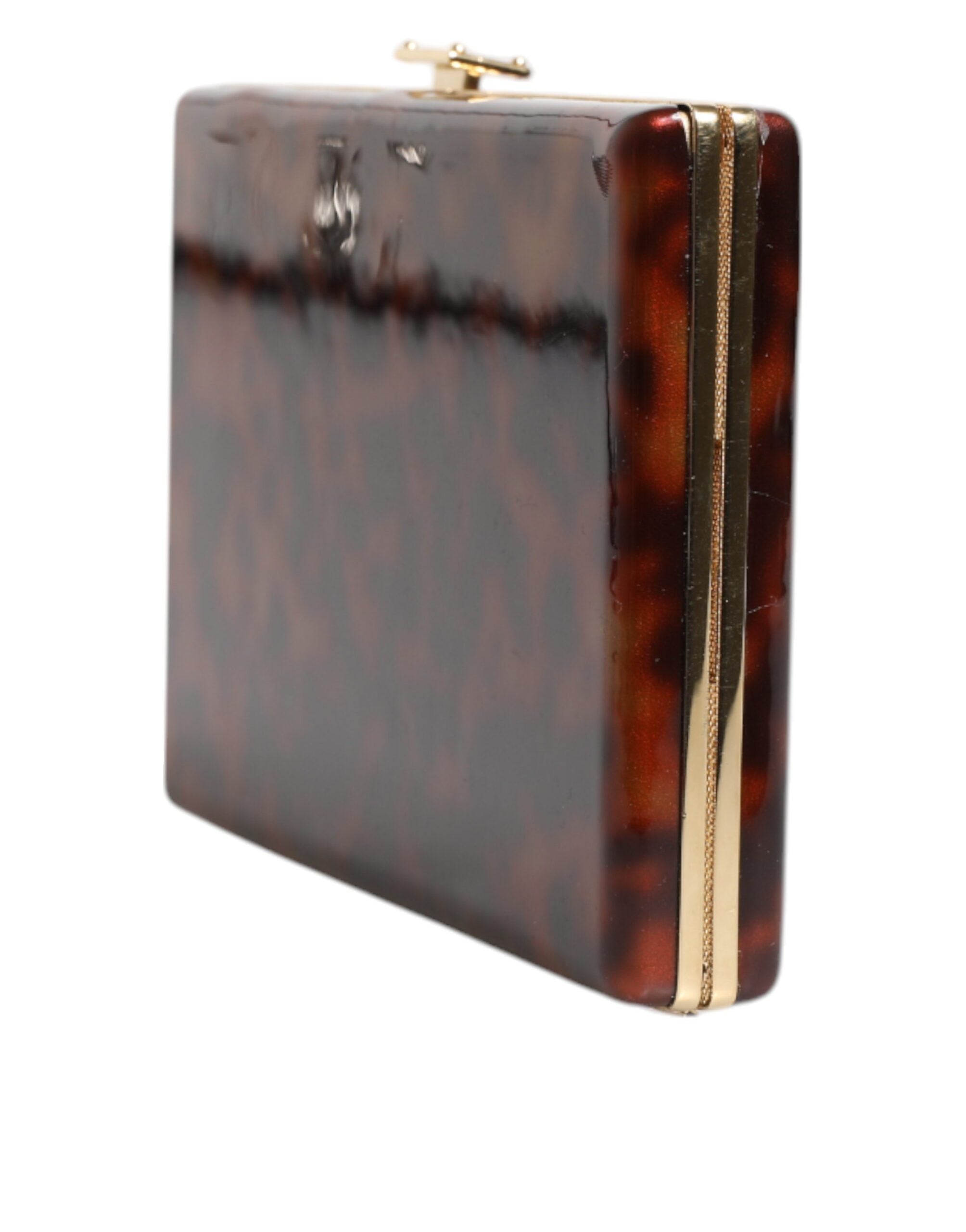 Dolce & Gabbana Brown Leather Clutch Evening Crossbody Bag II Dolce & Gabbana
