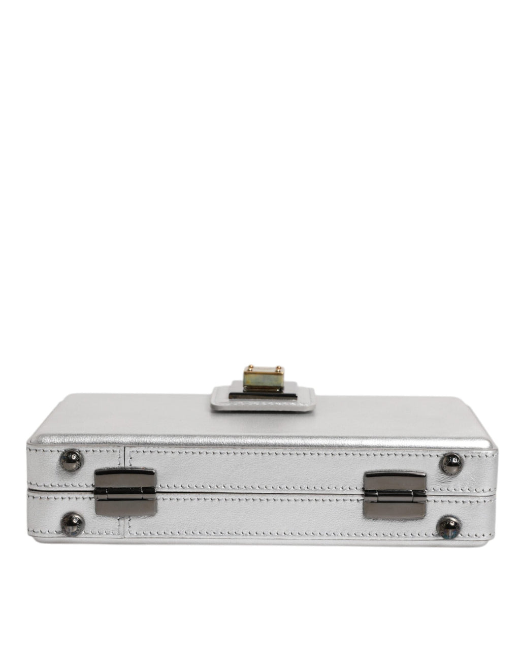 Dolce & Gabbana Metallic Silver DG BOX Leather Shoulder Bag Dolce & Gabbana