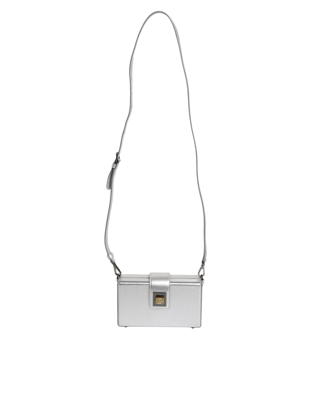 Dolce & Gabbana Metallic Silver DG BOX Leather Shoulder Bag Dolce & Gabbana