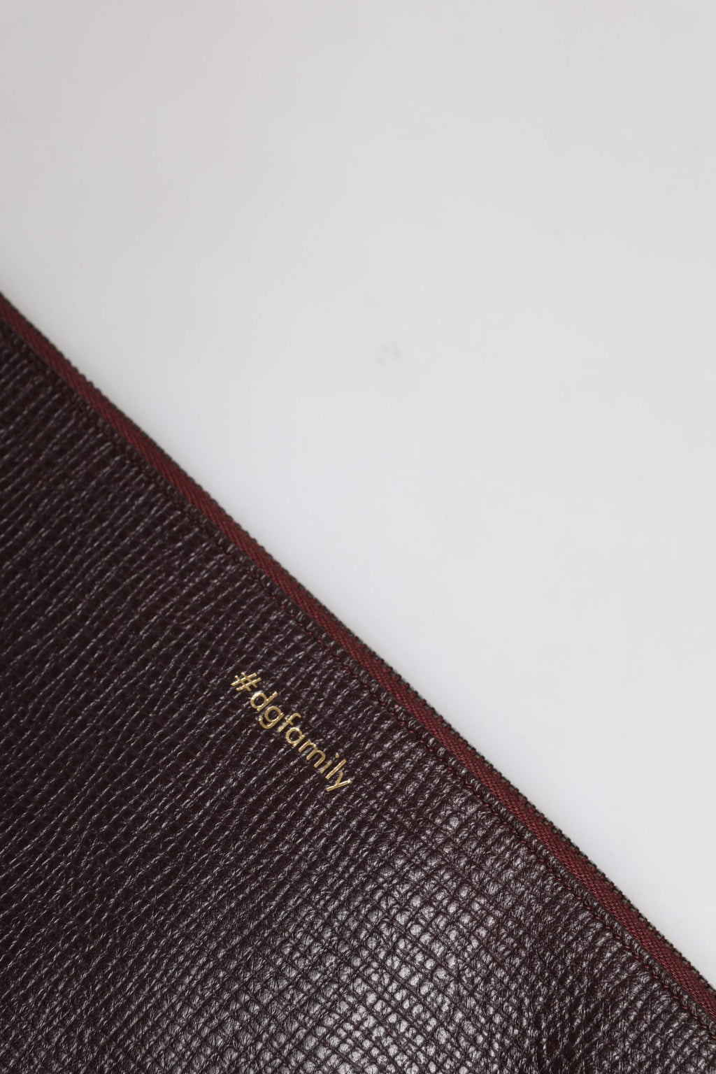 Dolce & Gabbana Brown Leather #DGFamily Embellished Men Clutch Pouch Dolce & Gabbana