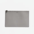 Dolce & Gabbana Gray Solid Leather DG Logo Men Clutch Zip Pouch Bag Dolce & Gabbana