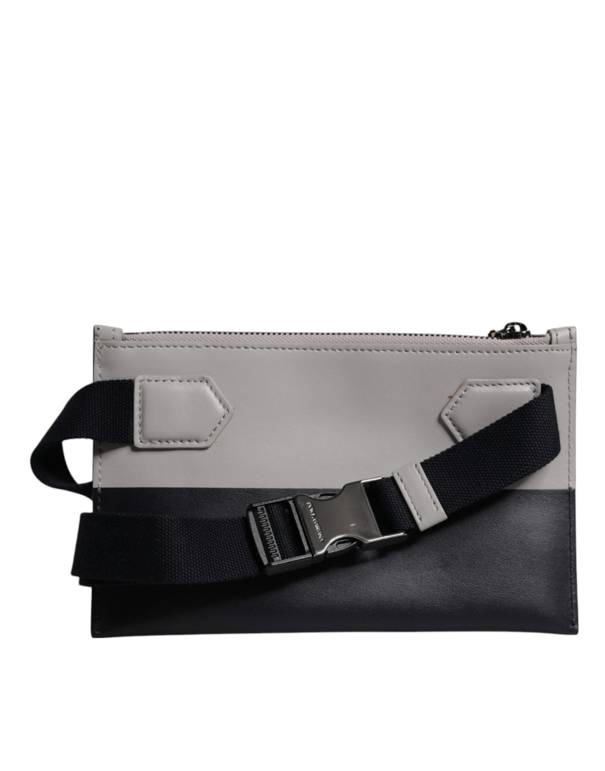 Dolce & Gabbana Black & White Leather Logo Embossed Crossbody Bag Dolce & Gabbana