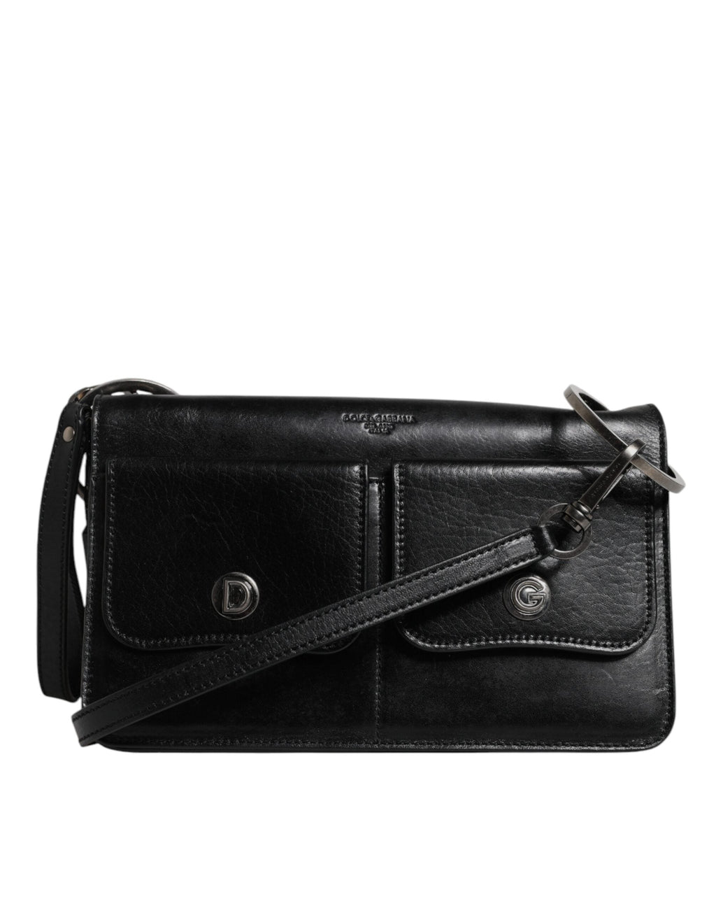 Dolce & Gabbana Black Leather Logo Purse Shoulder Crossbody Bag Dolce & Gabbana