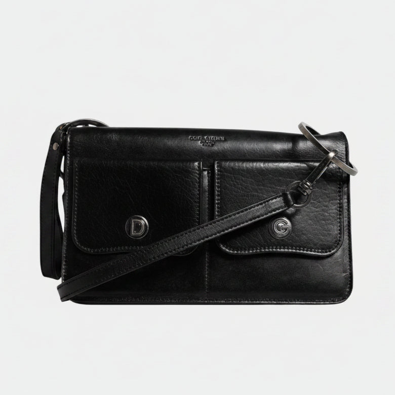Dolce & Gabbana Black Leather Logo Purse Shoulder Crossbody Bag Dolce & Gabbana