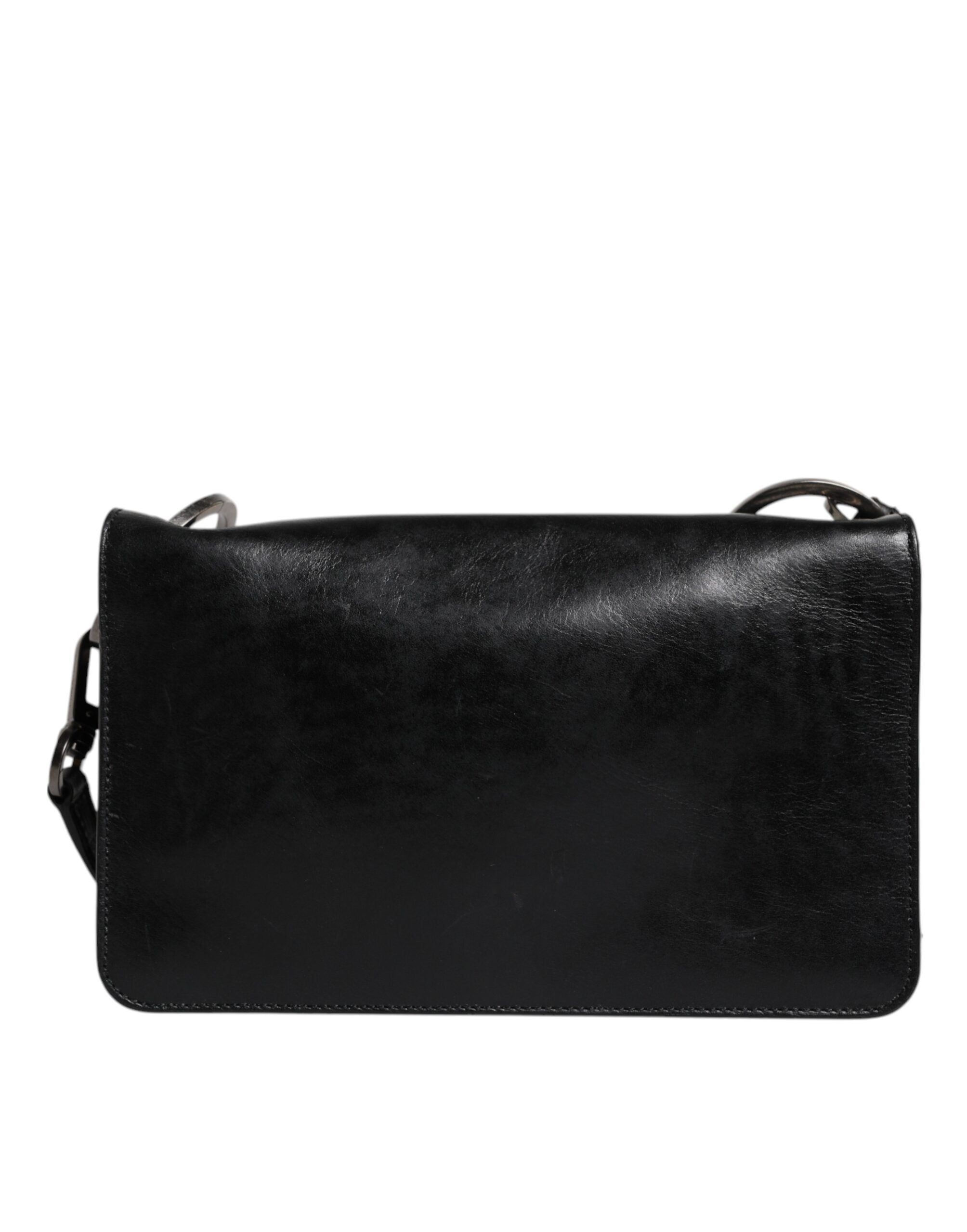 Dolce & Gabbana Black Leather Logo Purse Shoulder Crossbody Bag Dolce & Gabbana