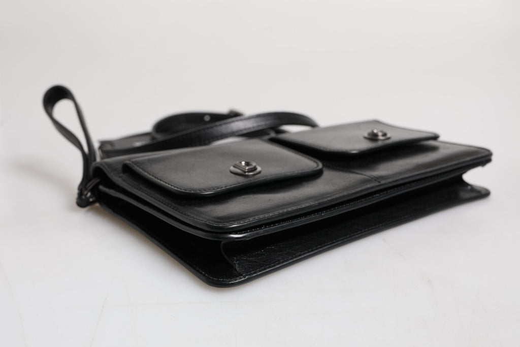 Dolce & Gabbana Black Leather Logo Purse Shoulder Crossbody Bag Dolce & Gabbana