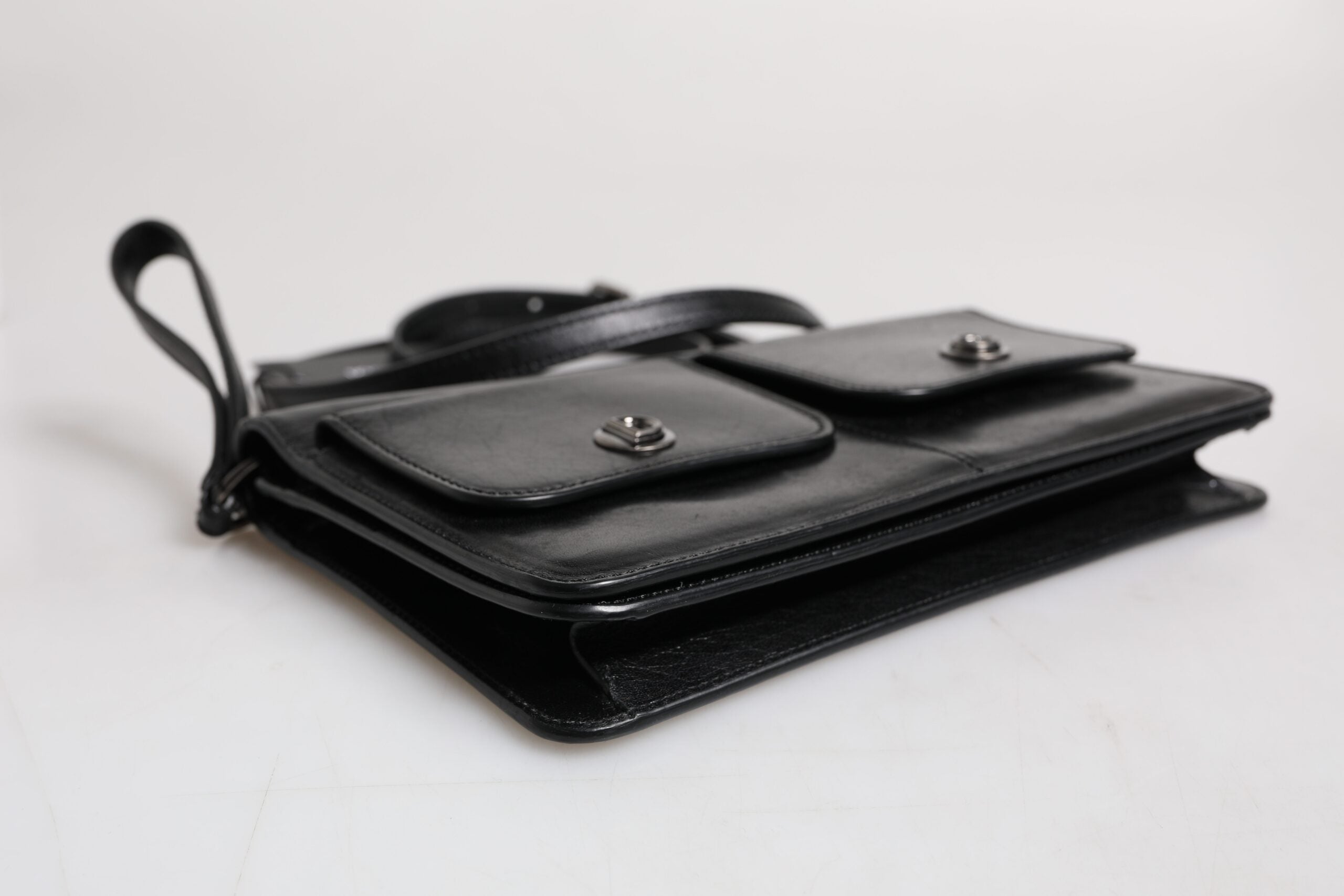 Dolce & Gabbana Black Leather Logo Purse Shoulder Crossbody Bag Dolce & Gabbana