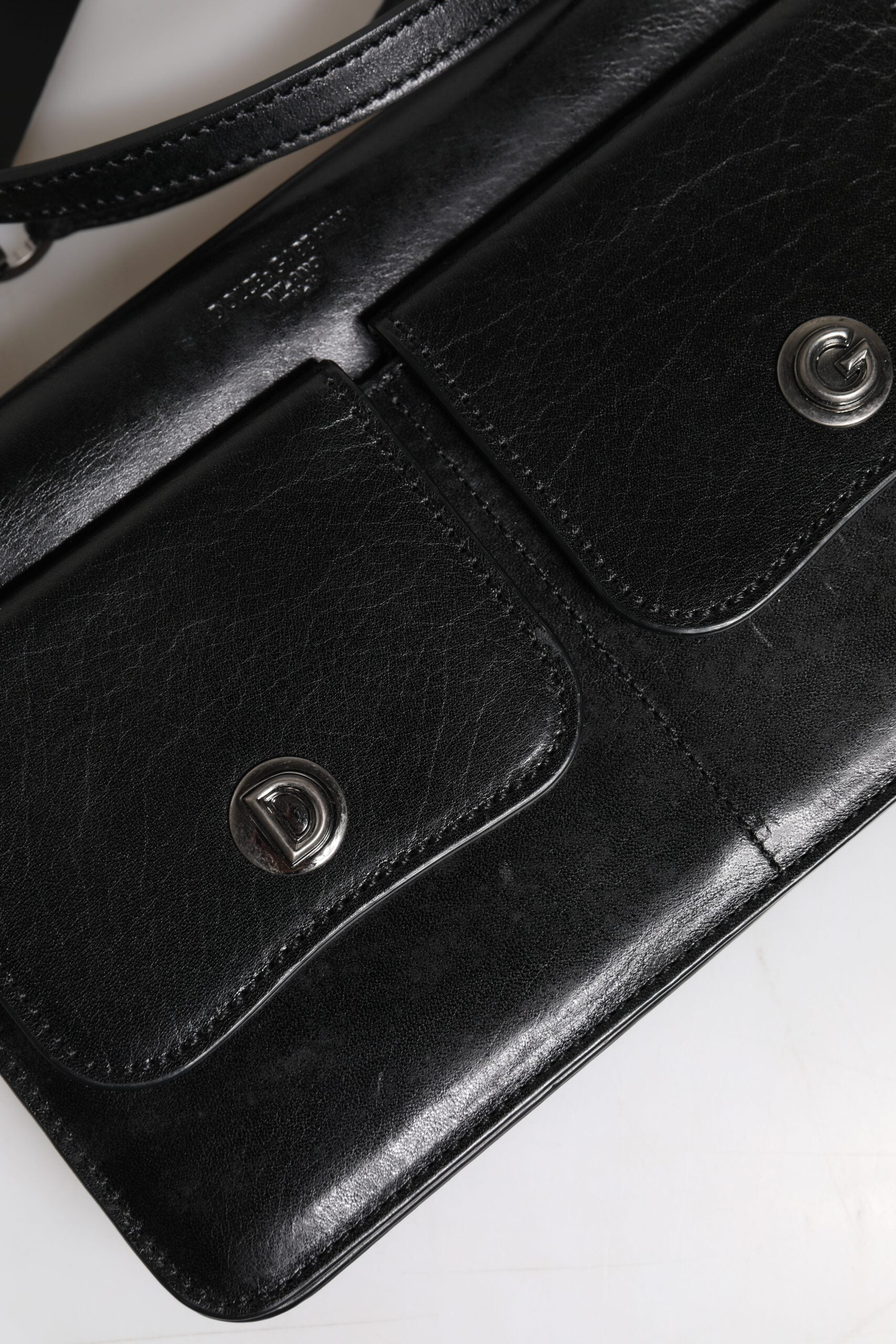 Dolce & Gabbana Black Leather Logo Purse Shoulder Crossbody Bag Dolce & Gabbana