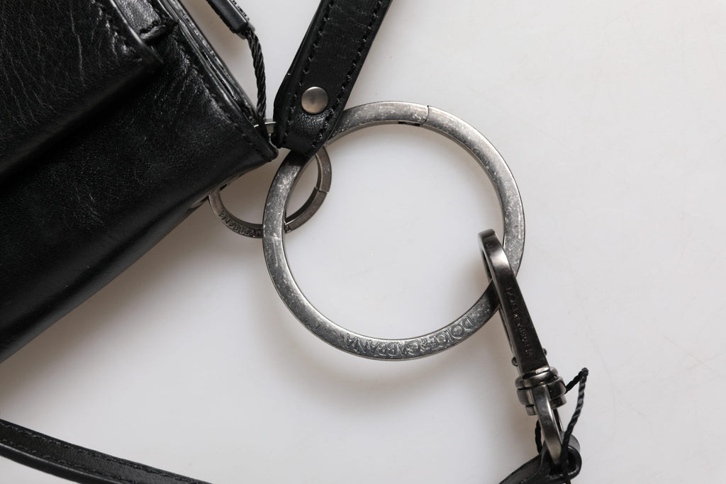 Dolce & Gabbana Black Leather Logo Purse Shoulder Crossbody Bag Dolce & Gabbana