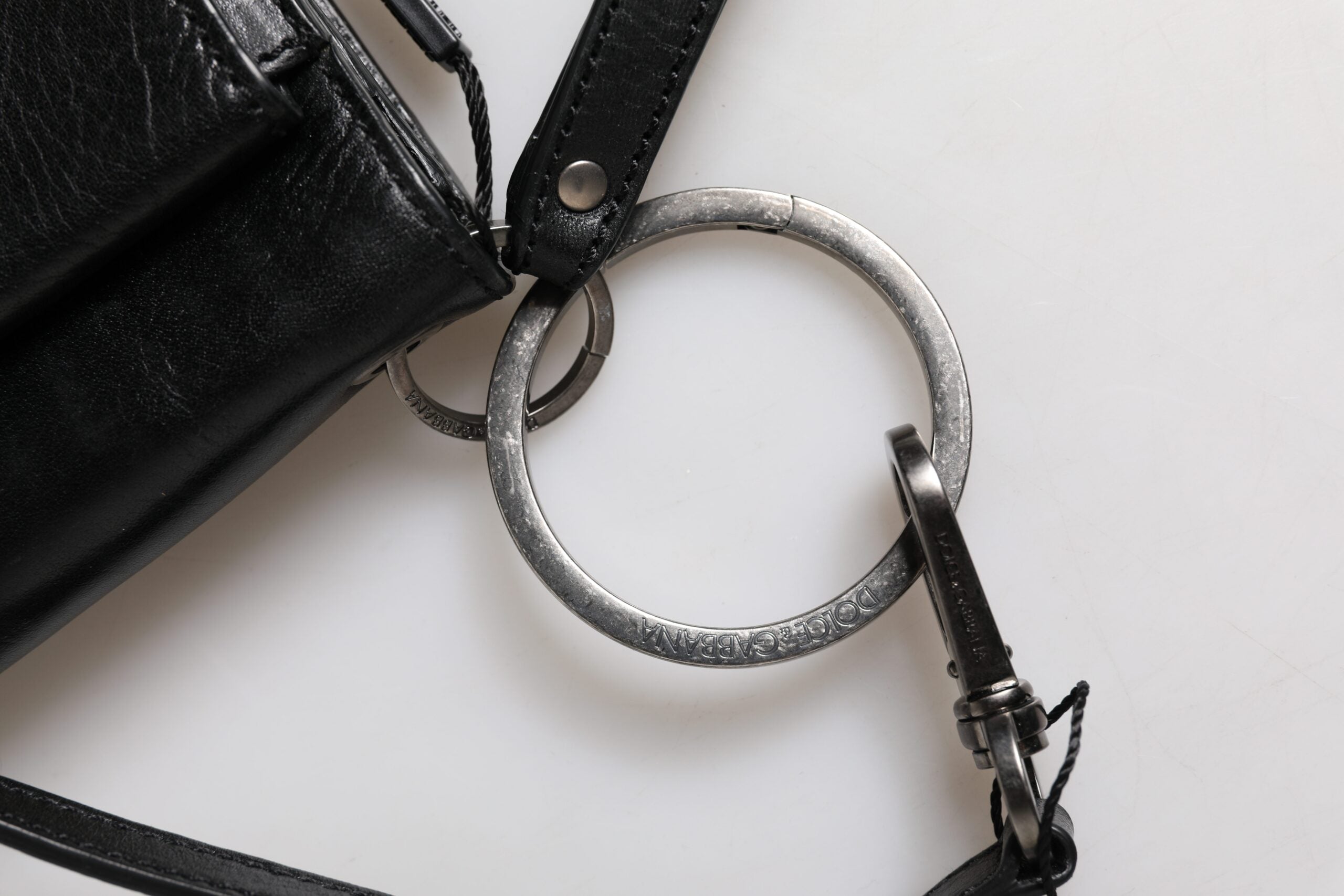 Dolce & Gabbana Black Leather Logo Purse Shoulder Crossbody Bag Dolce & Gabbana