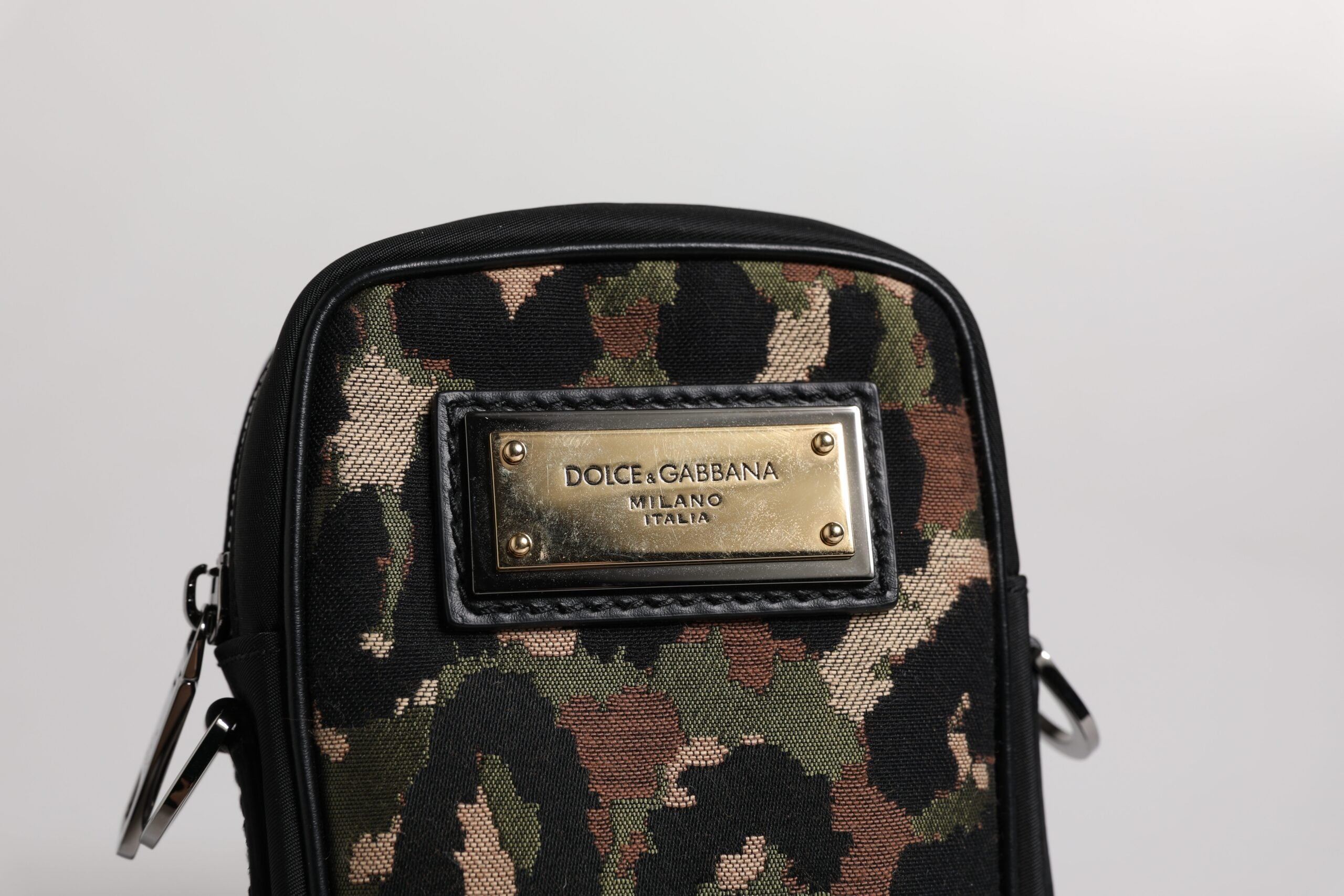 Dolce & Gabbana Multicolor Leopard Jacquard Logo Plaque Neck Strap Bag Dolce & Gabbana