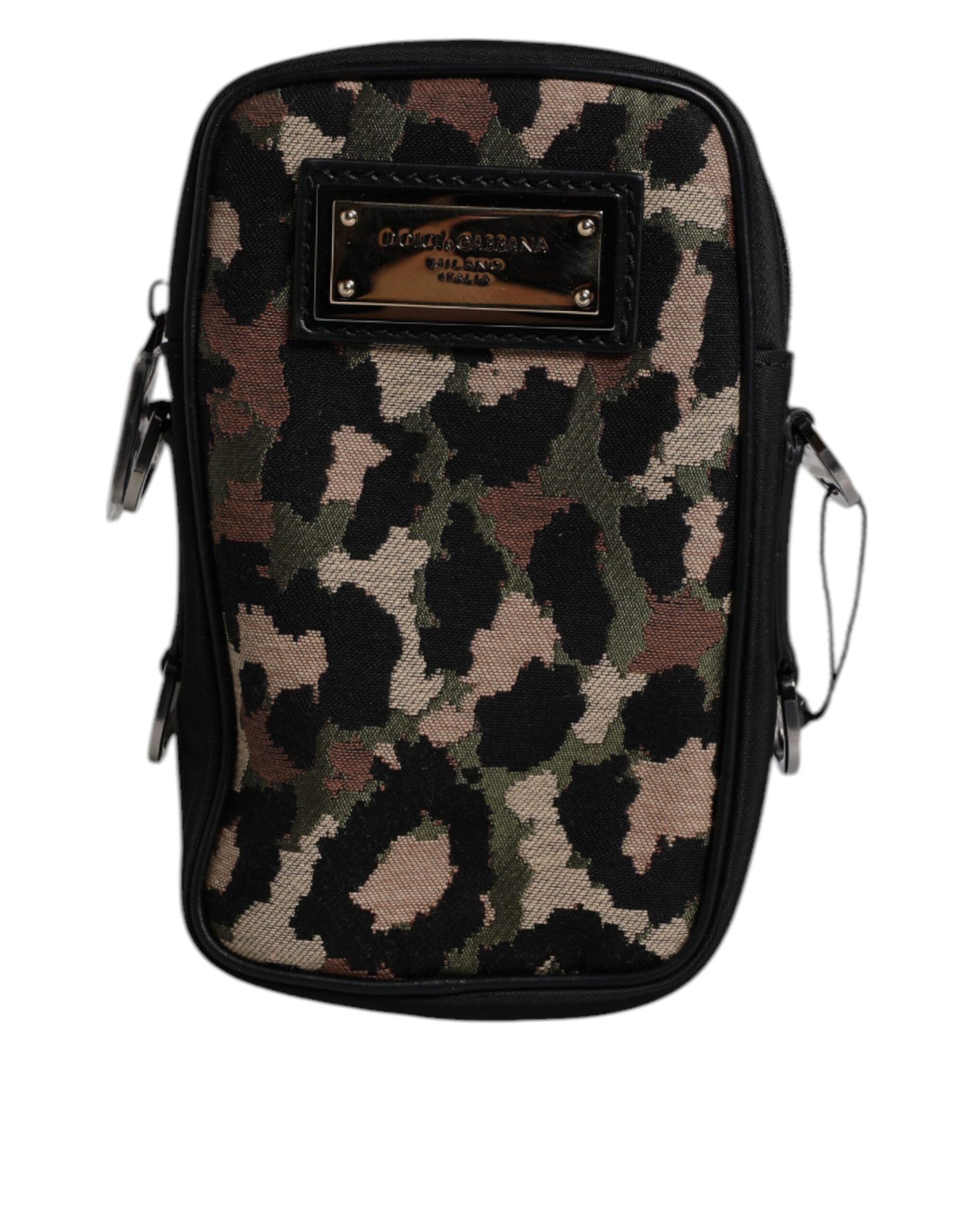 Dolce & Gabbana Multicolor Leopard Jacquard Logo Plaque Neck Strap Bag II Dolce & Gabbana