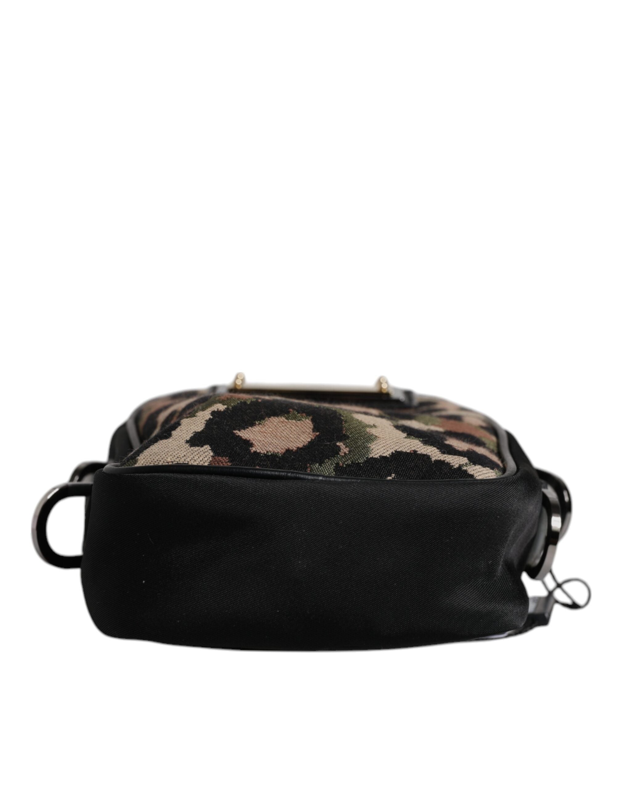 Dolce & Gabbana Multicolor Leopard Jacquard Logo Plaque Neck Strap Bag II Dolce & Gabbana