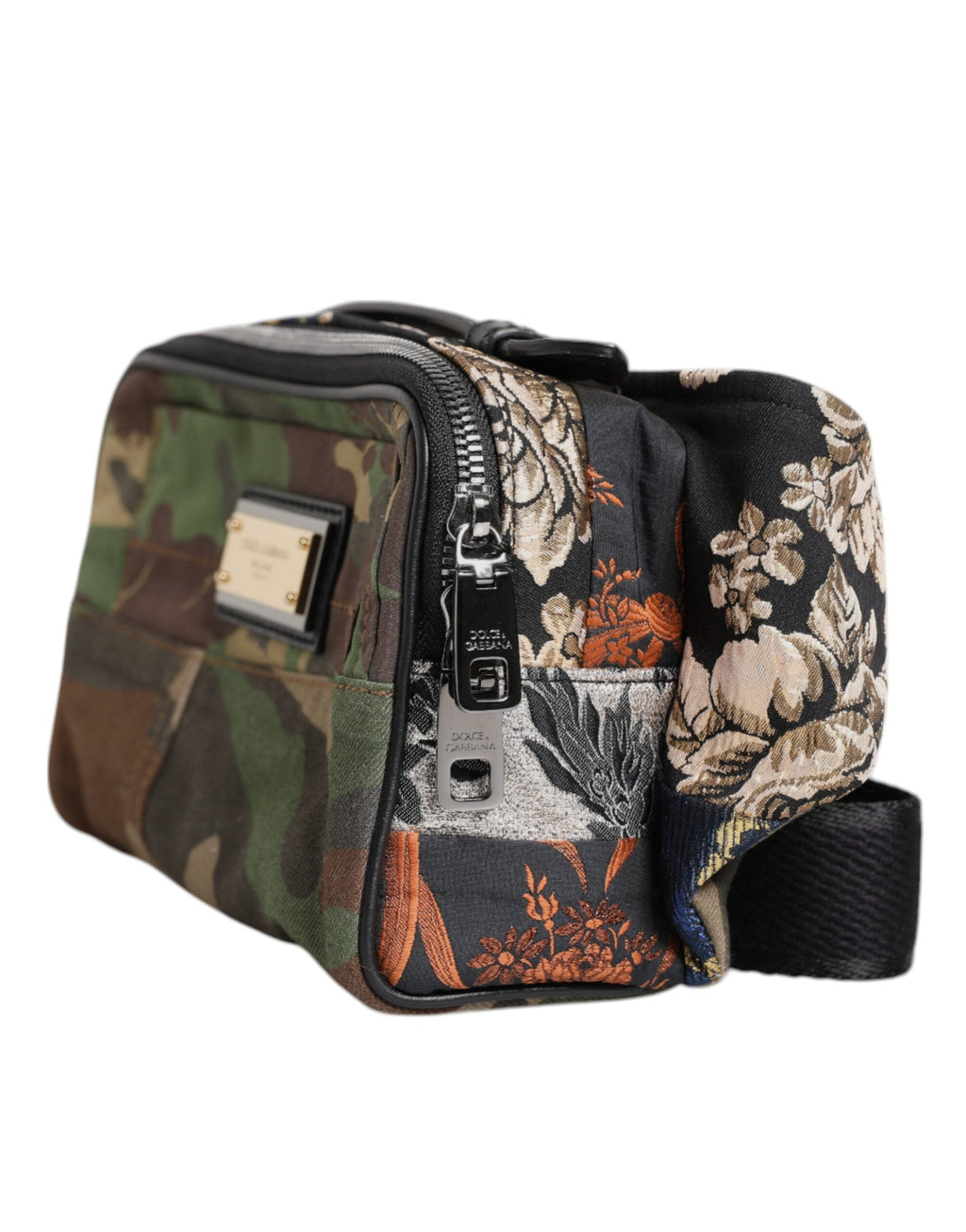 Dolce & Gabbana Multicolor Camouflage Patchwork Logo Waist Fanny Pack Dolce & Gabbana