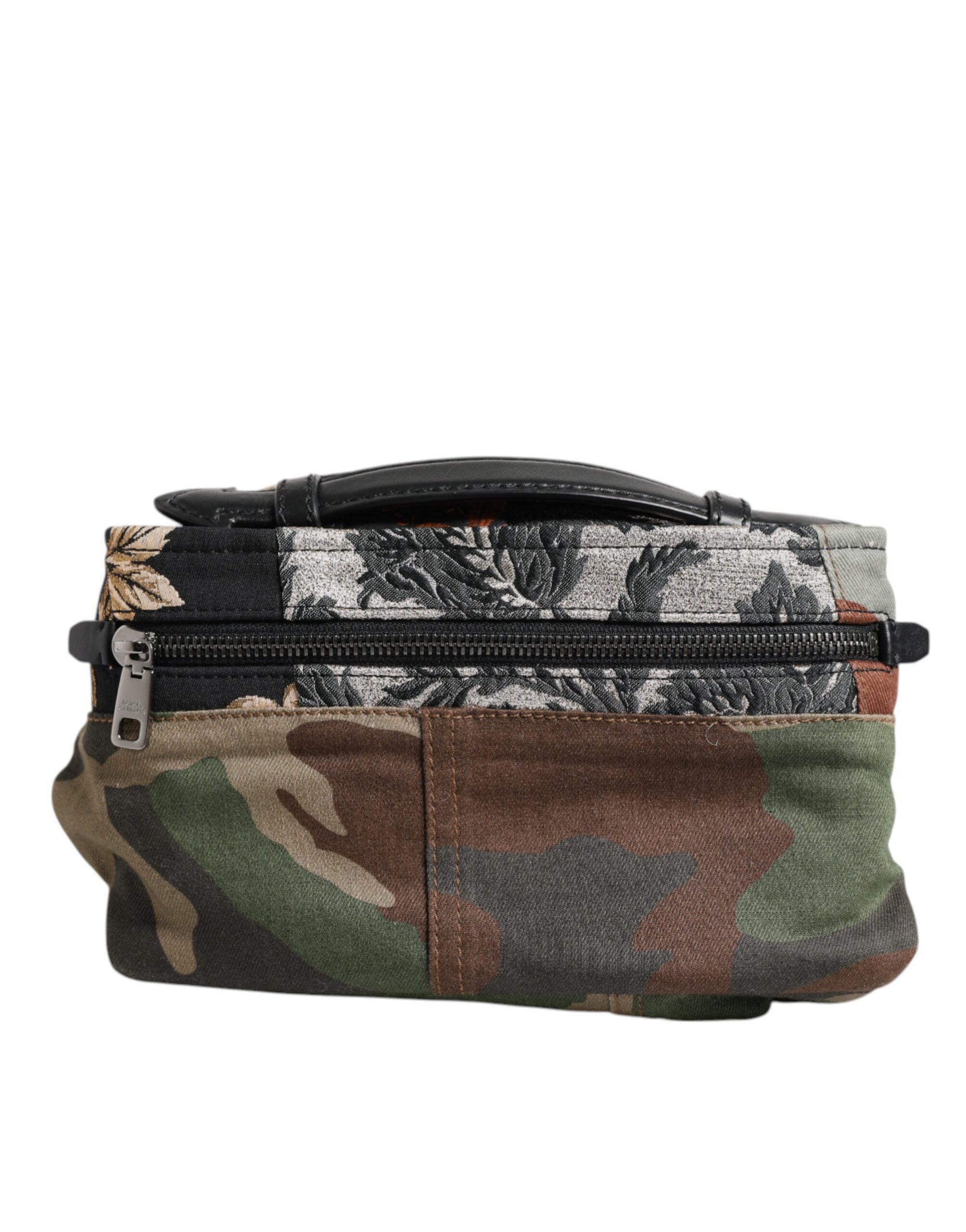 Dolce & Gabbana Multicolor Camouflage Patchwork Logo Waist Fanny Pack Dolce & Gabbana