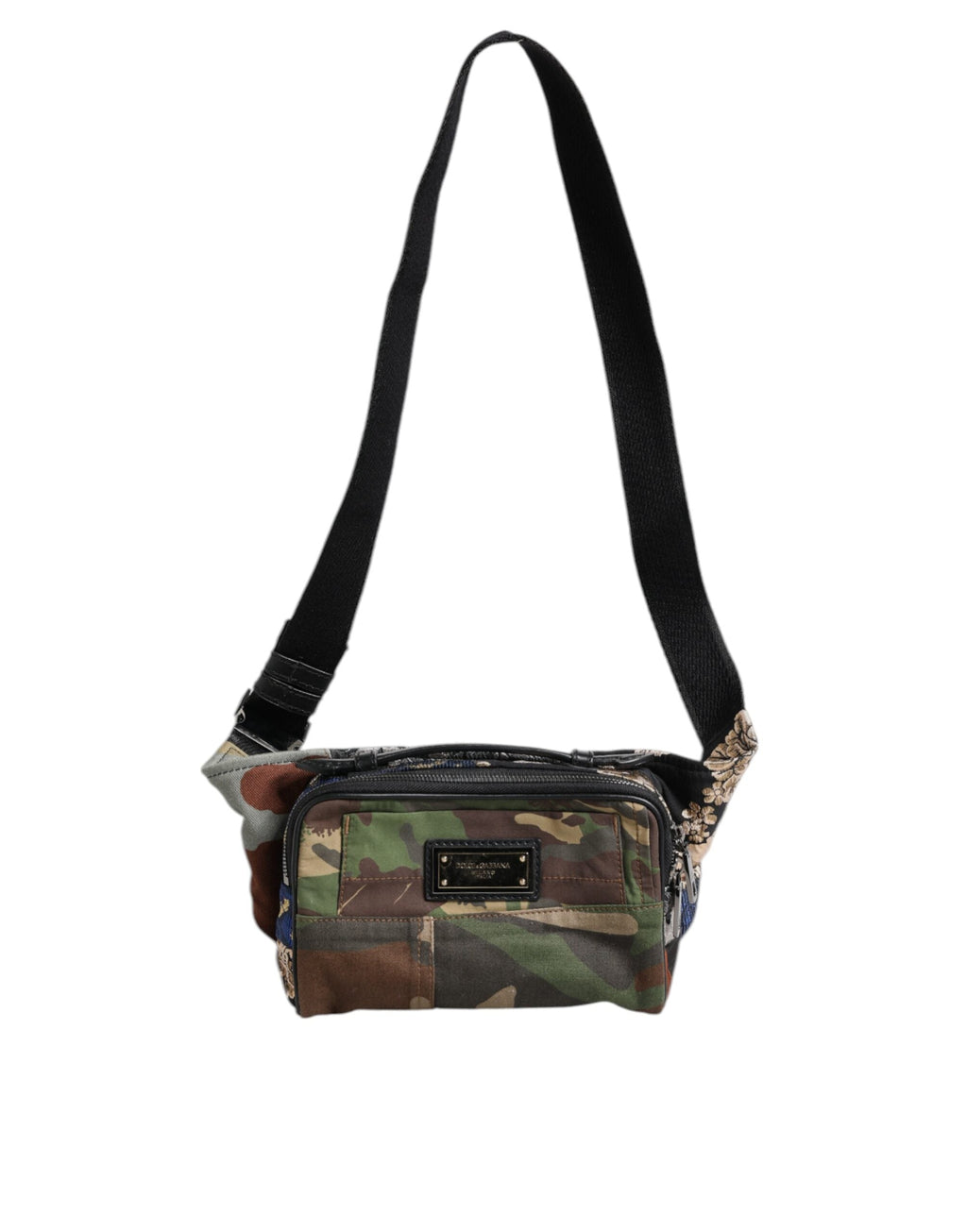 Dolce & Gabbana Multicolor Camouflage Patchwork Logo Waist Fanny Pack Dolce & Gabbana