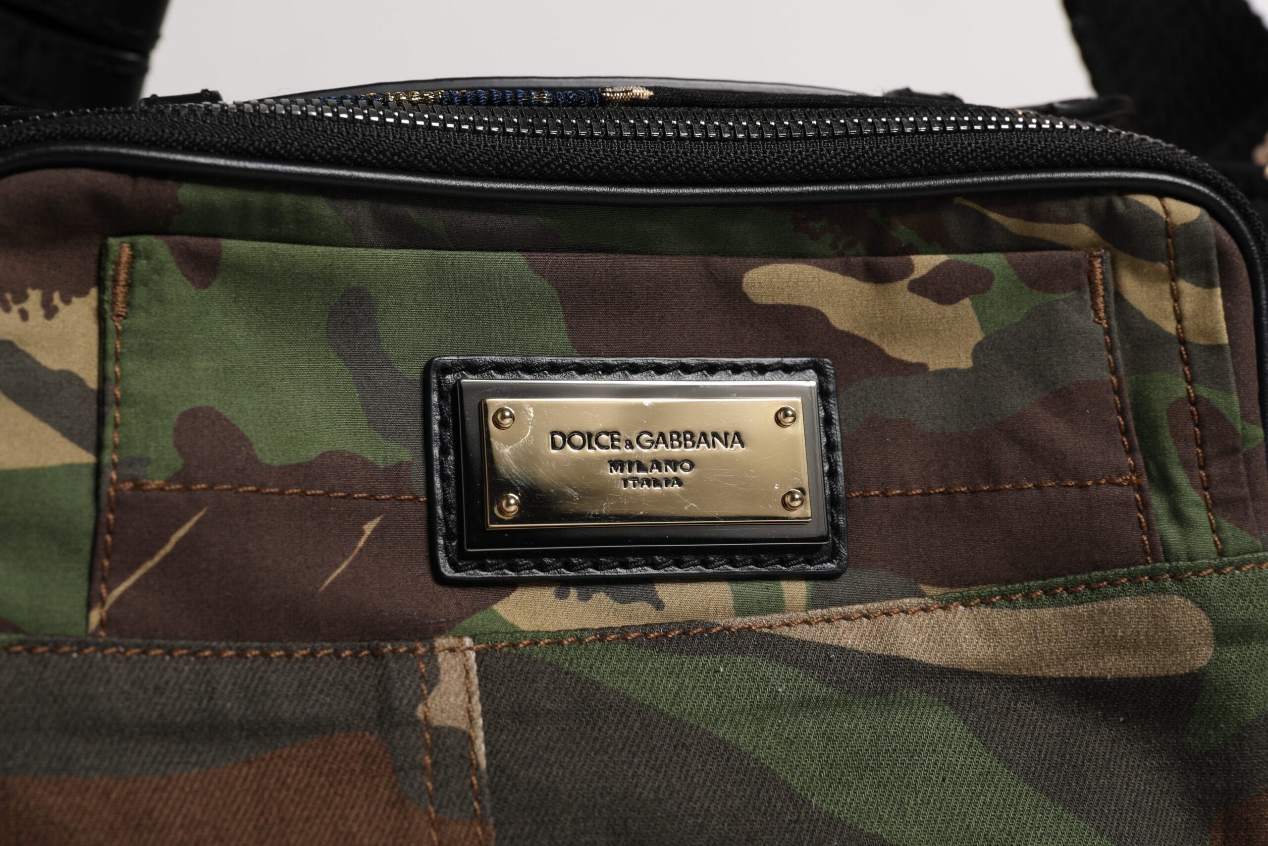 Dolce & Gabbana Multicolor Camouflage Patchwork Logo Waist Fanny Pack Dolce & Gabbana