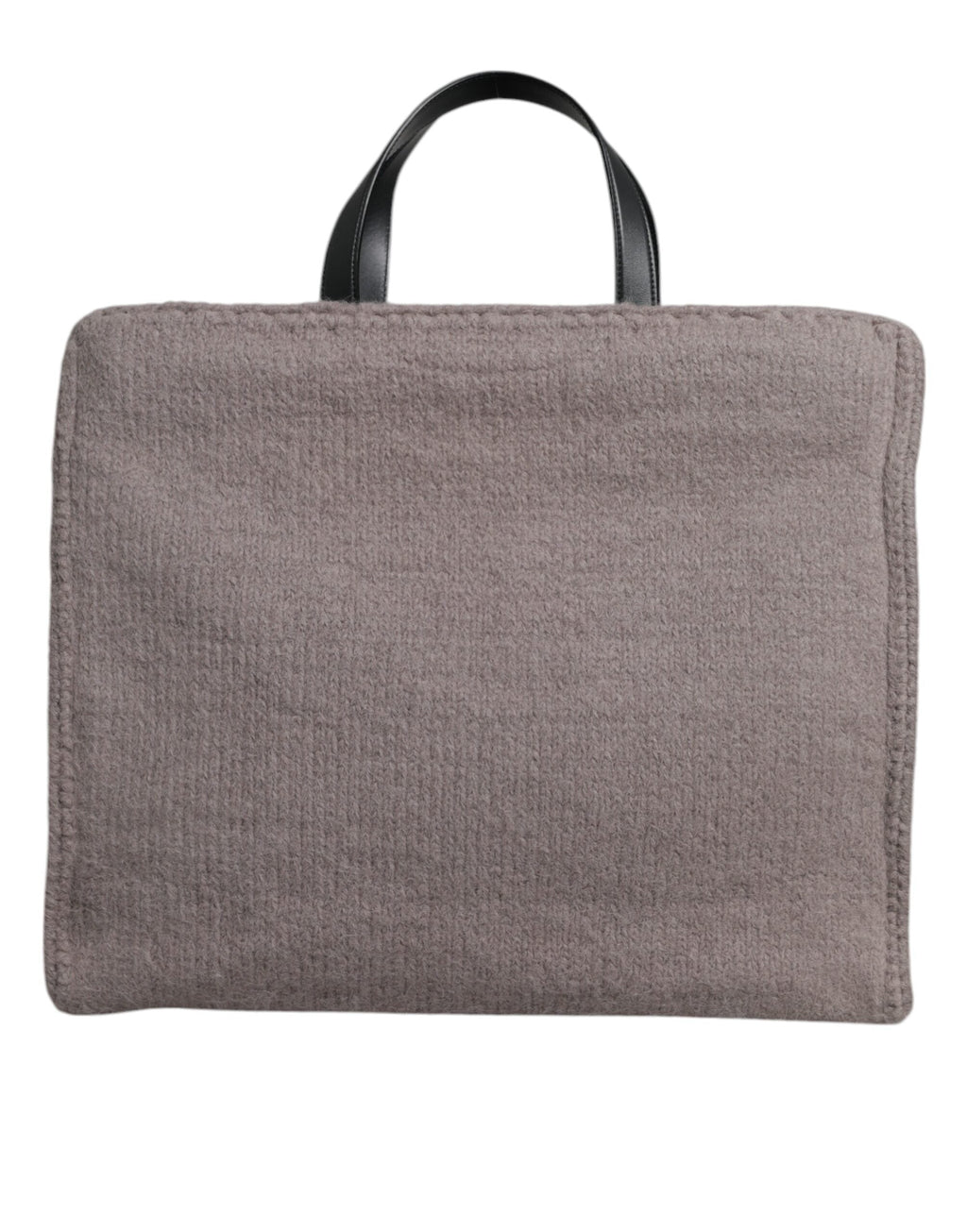 Dolce & Gabbana Grey Alpaca Wool Logo Plaque Tote Shoulder Bag Dolce & Gabbana