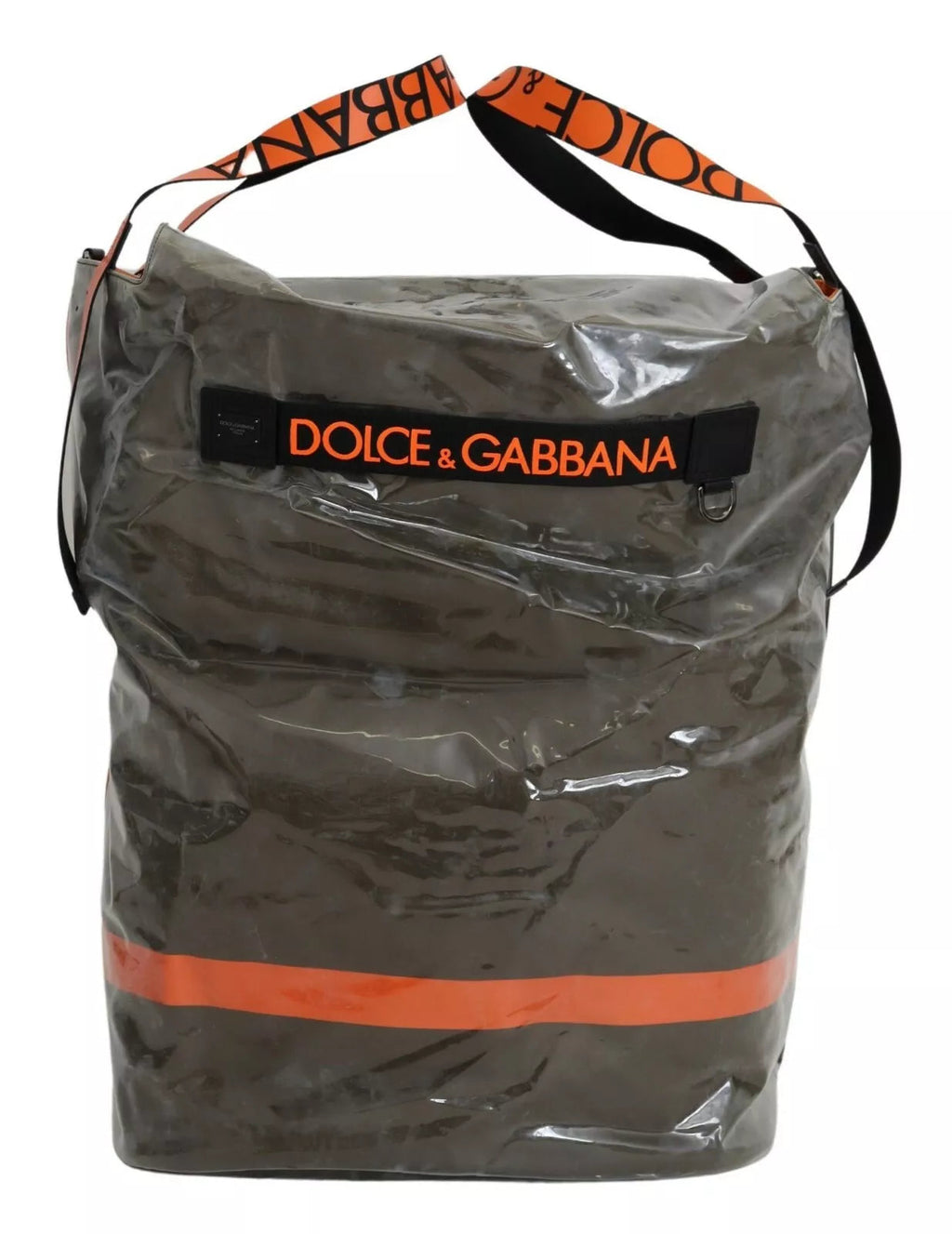 Dolce & Gabbana Green Fashion Expression Oversized Plastic Tote Bag Dolce & Gabbana