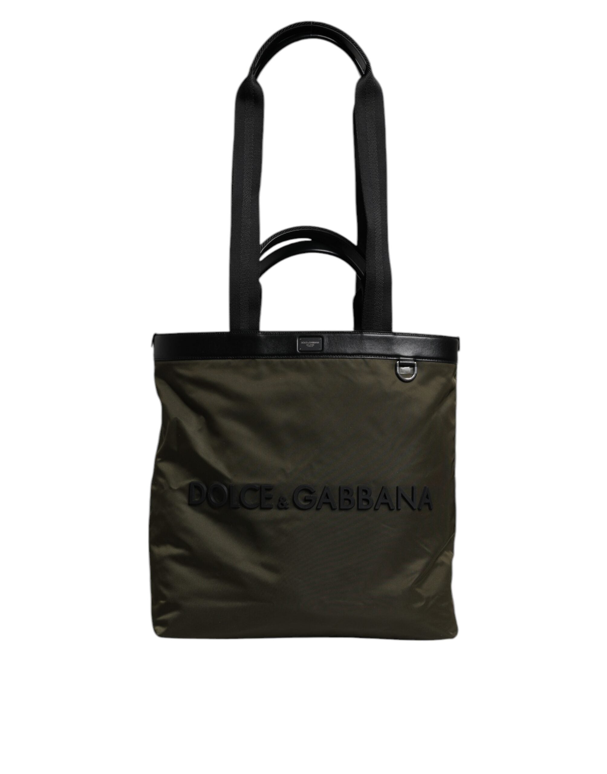 Dolce & Gabbana Military Green Nylon Shoulder Strap Tote Bag Dolce & Gabbana