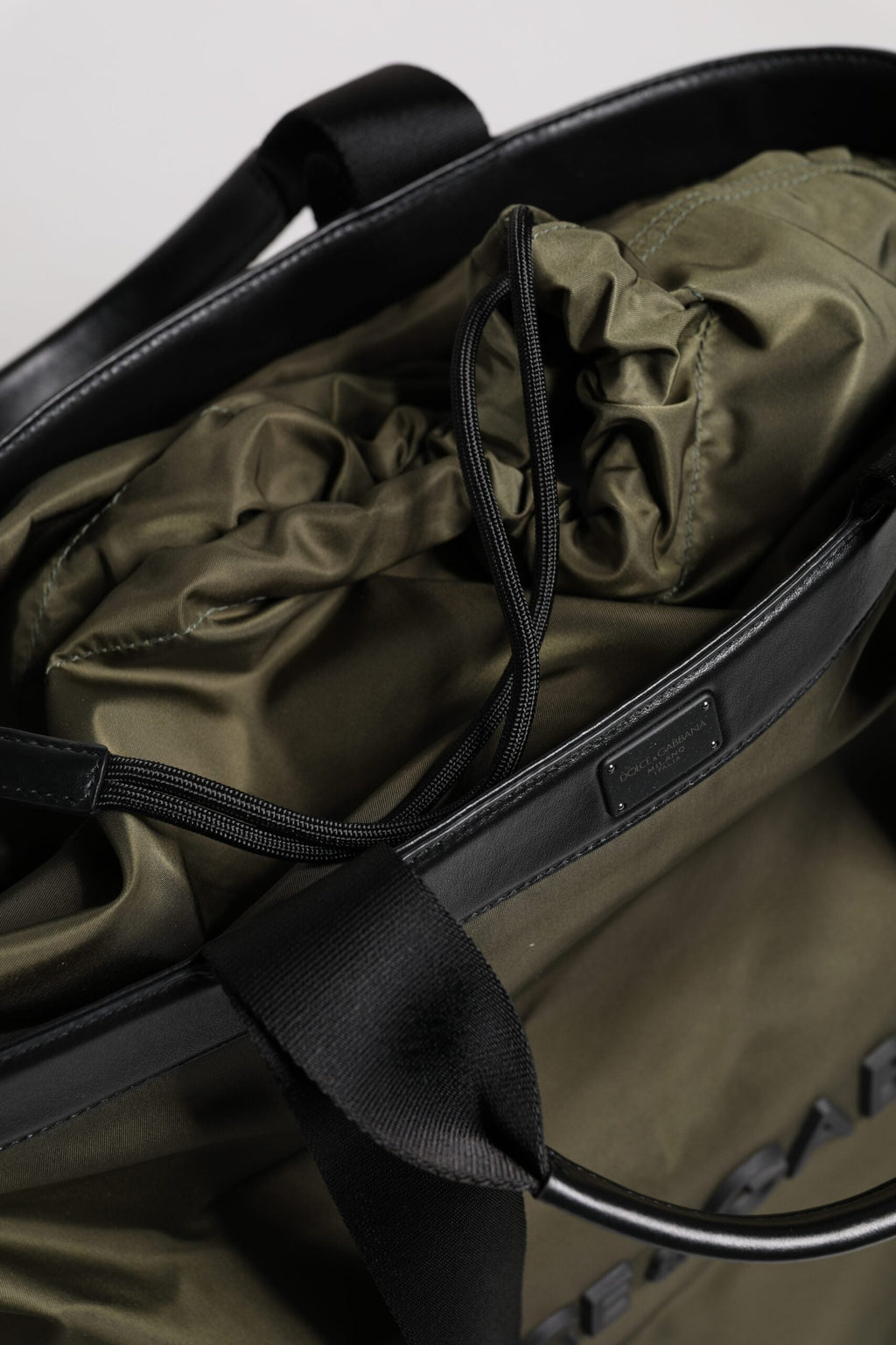 Dolce & Gabbana Military Green Nylon Shoulder Strap Tote Bag Dolce & Gabbana