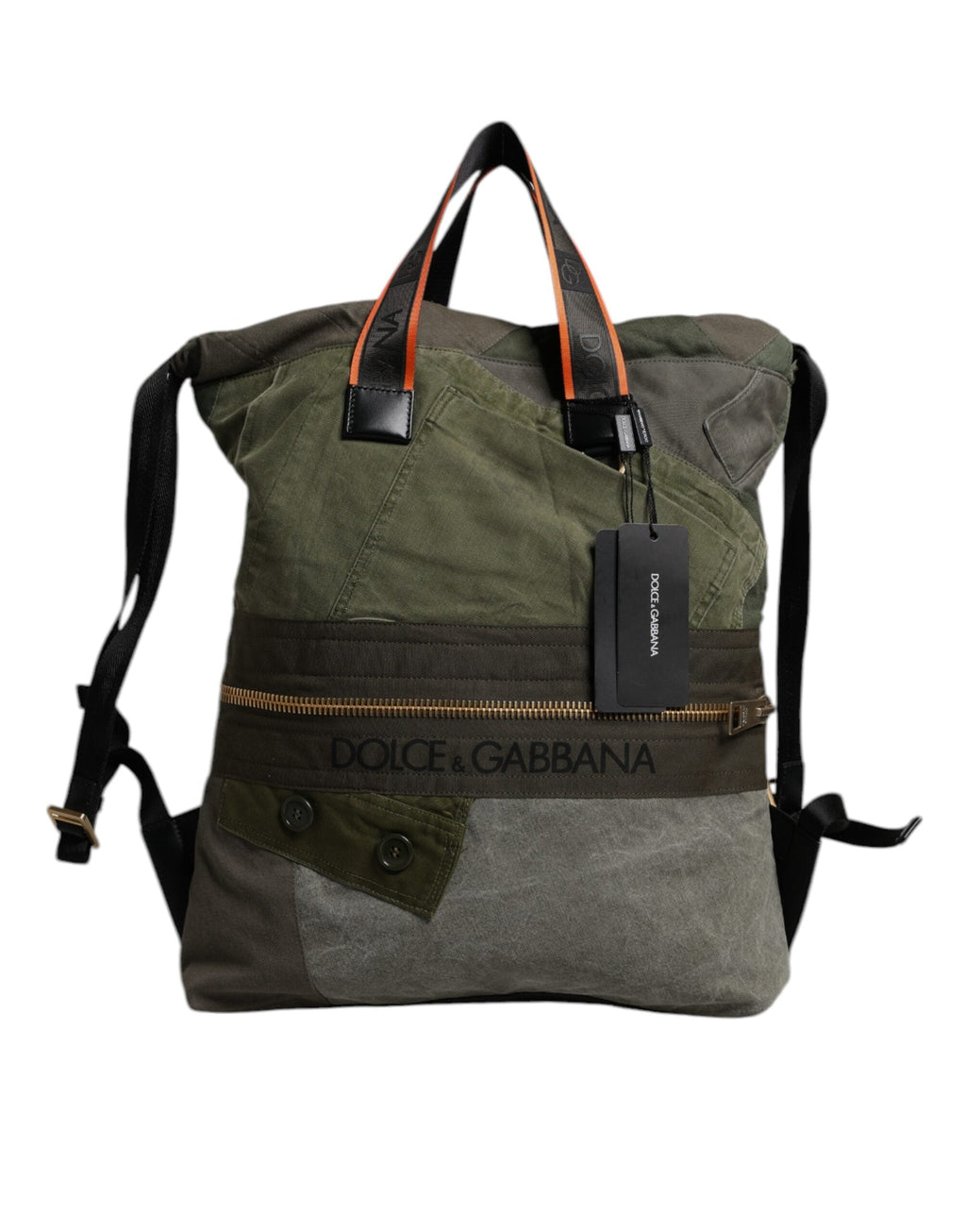 Dolce & Gabbana Military Green Patchwork Rucksack Backpack II Dolce & Gabbana