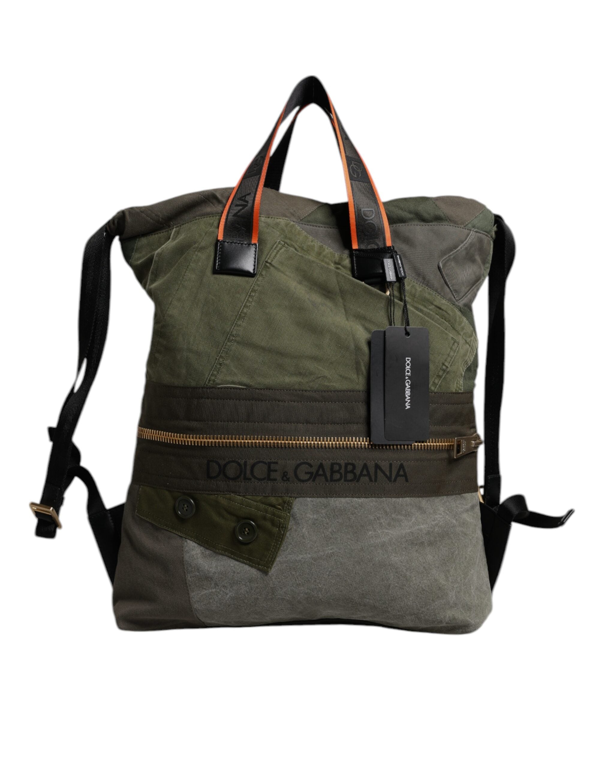 Dolce & Gabbana Military Green Patchwork Rucksack Backpack II Dolce & Gabbana